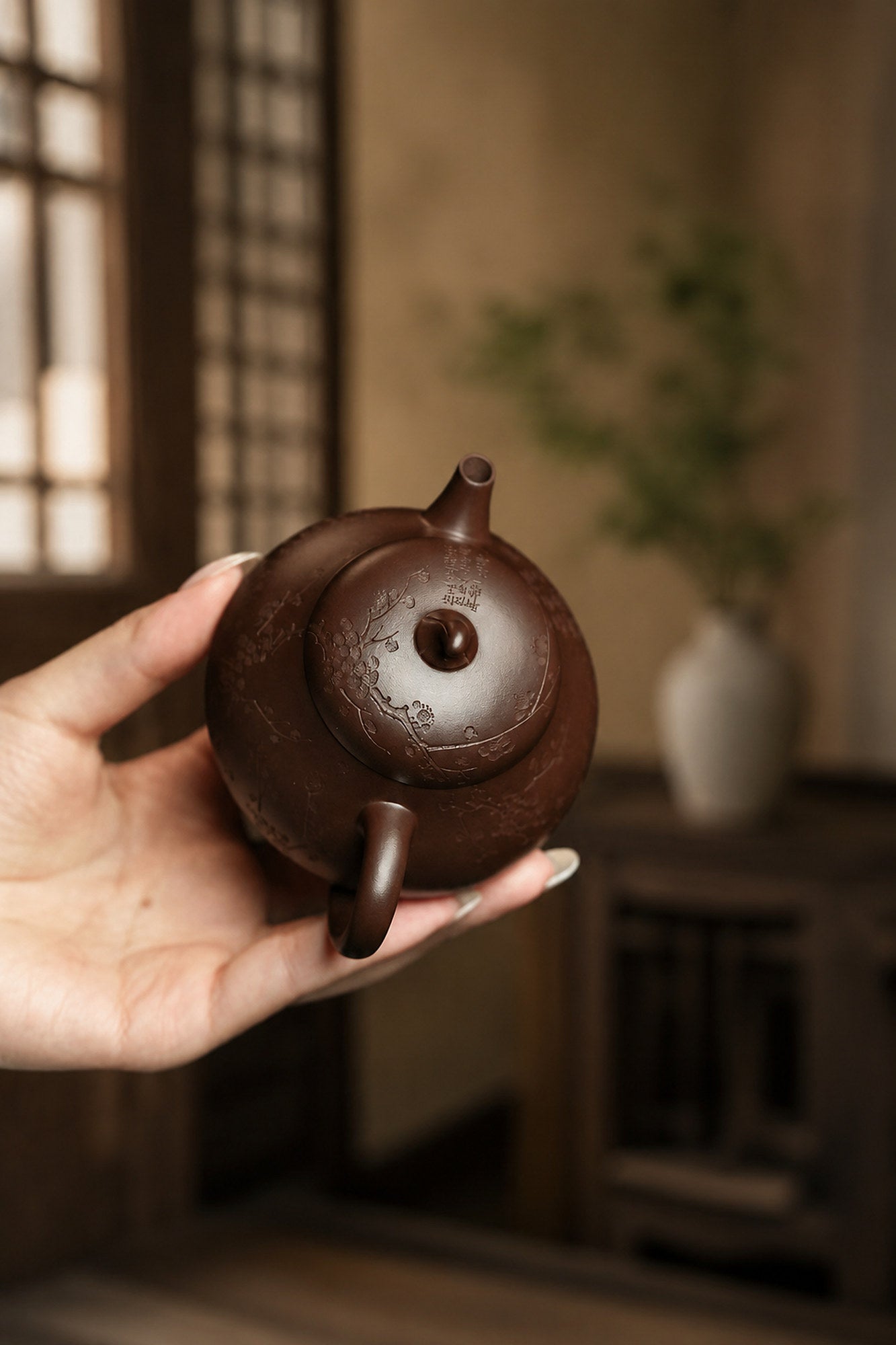 Eggplant Form Yixing Zisha Teapot – Aged Zini Clay, 150ml