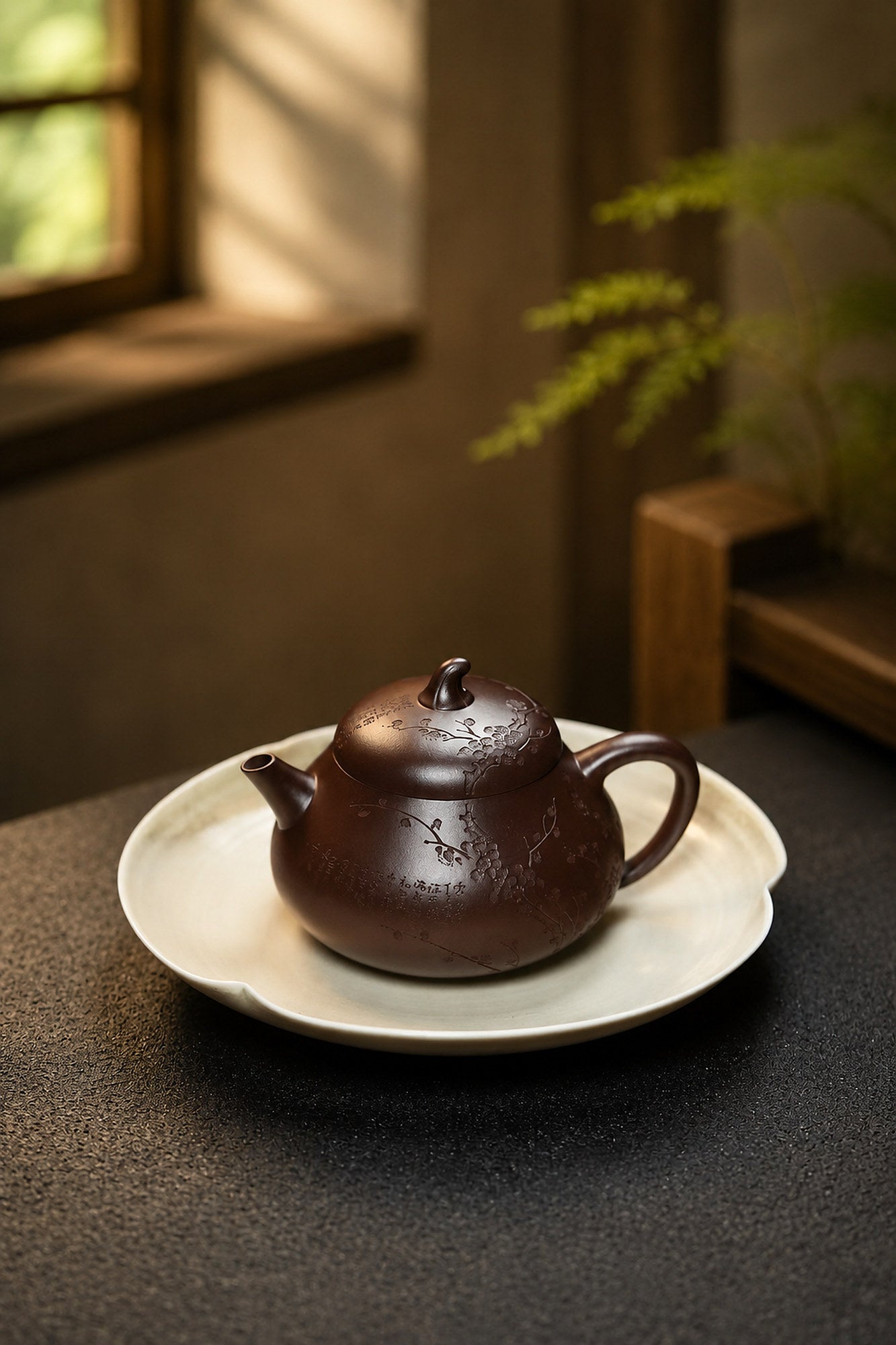 Eggplant Form Yixing Zisha Teapot – Aged Zini Clay, 150ml