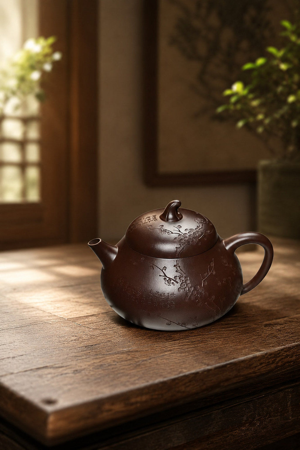 Eggplant Form Yixing Zisha Teapot – Aged Zini Clay, 150ml