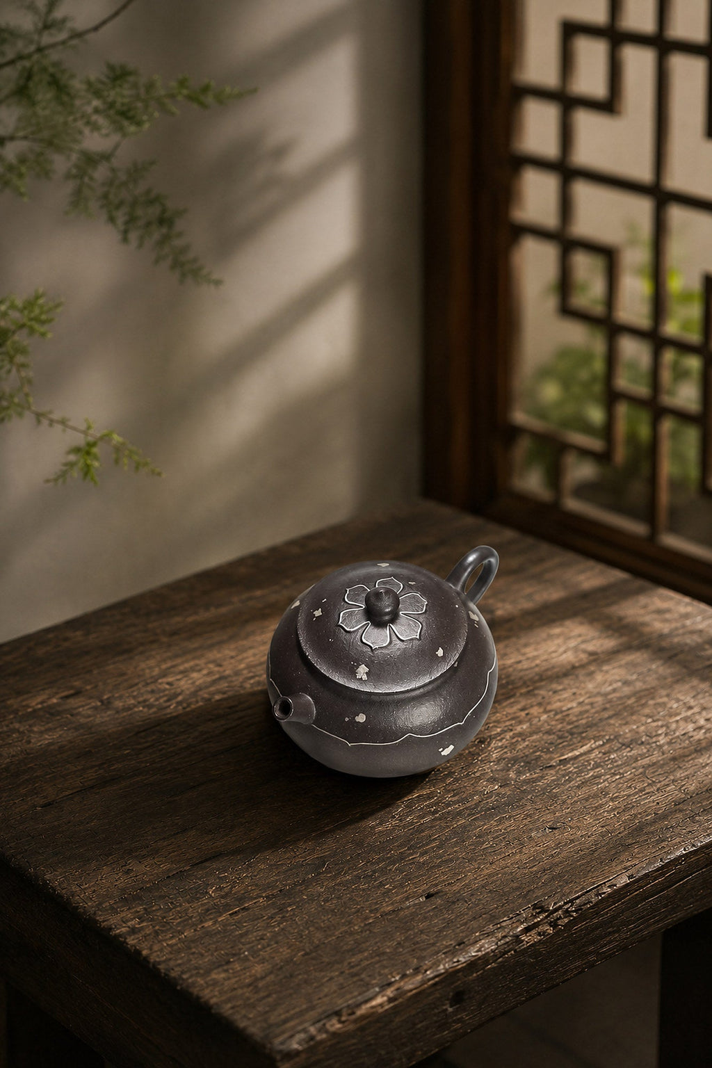 Handmade Fan Lian Wu Xiang Yixing Zisha Teapot – Tianqingni Clay, 100ml