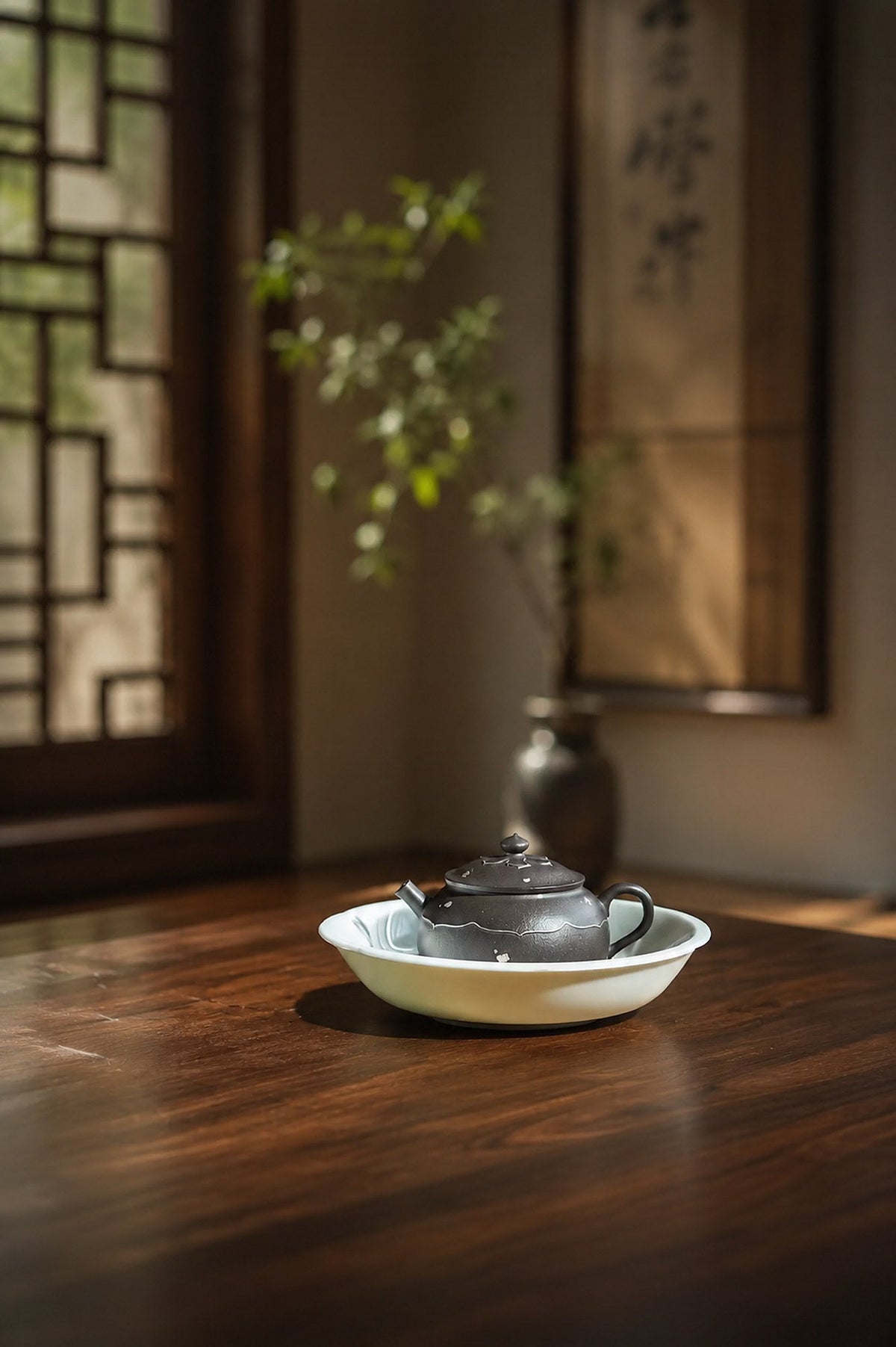 Handmade Fan Lian Wu Xiang Yixing Zisha Teapot – Tianqingni Clay, 100ml