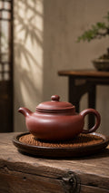 Fanggu Yixing Zisha Teapot – Dicaoqing Zini Clay, 130ml
