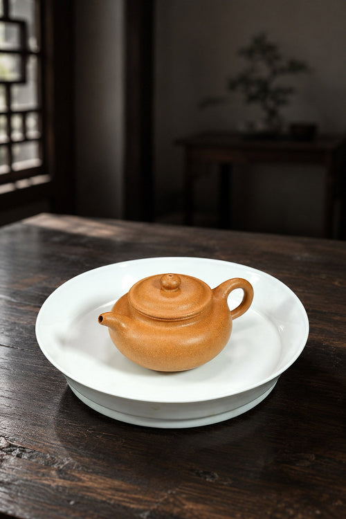 Handmade Fanggu Yixing Zisha Teapot – Golden Duanni Clay, 110ml