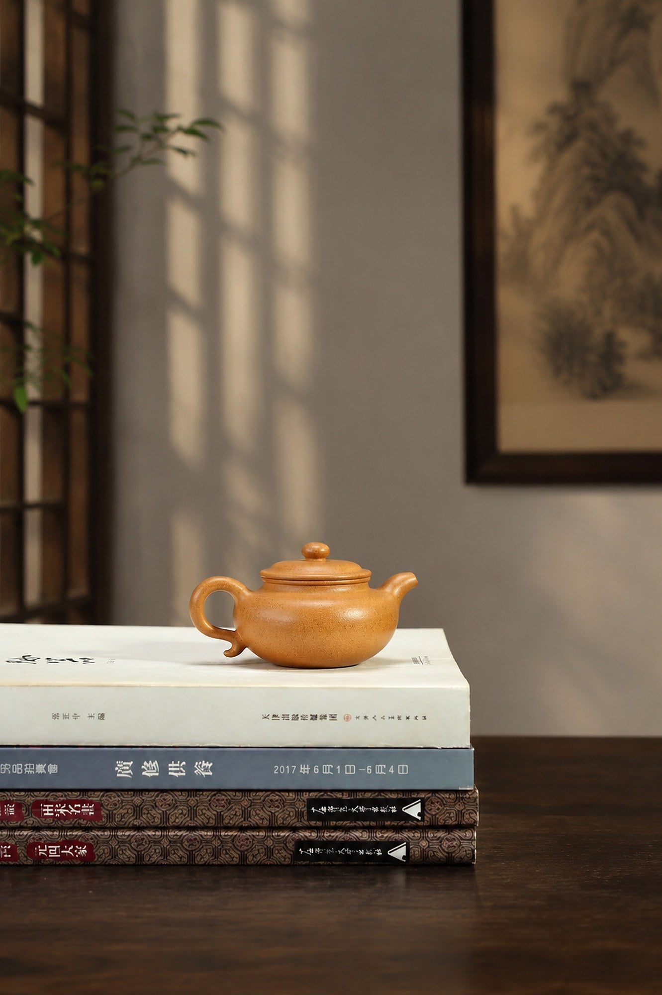Handmade Fanggu Yixing Zisha Teapot – Golden Duanni Clay, 110ml
