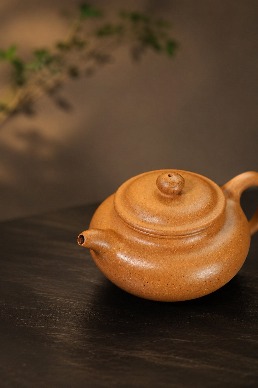 Handmade Fanggu Yixing Zisha Teapot – Golden Duanni Clay, 110ml