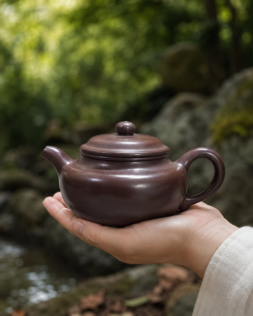 Handmade Fanggu Yixing Zisha Teapot – Shihong Clay, 200ml