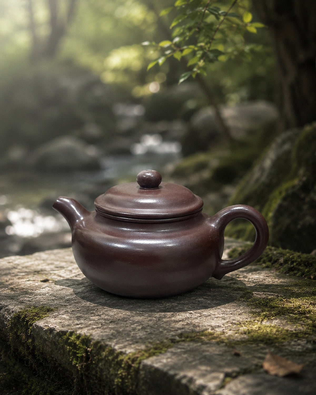 Handmade Fanggu Yixing Zisha Teapot – Shihong Clay, 200ml