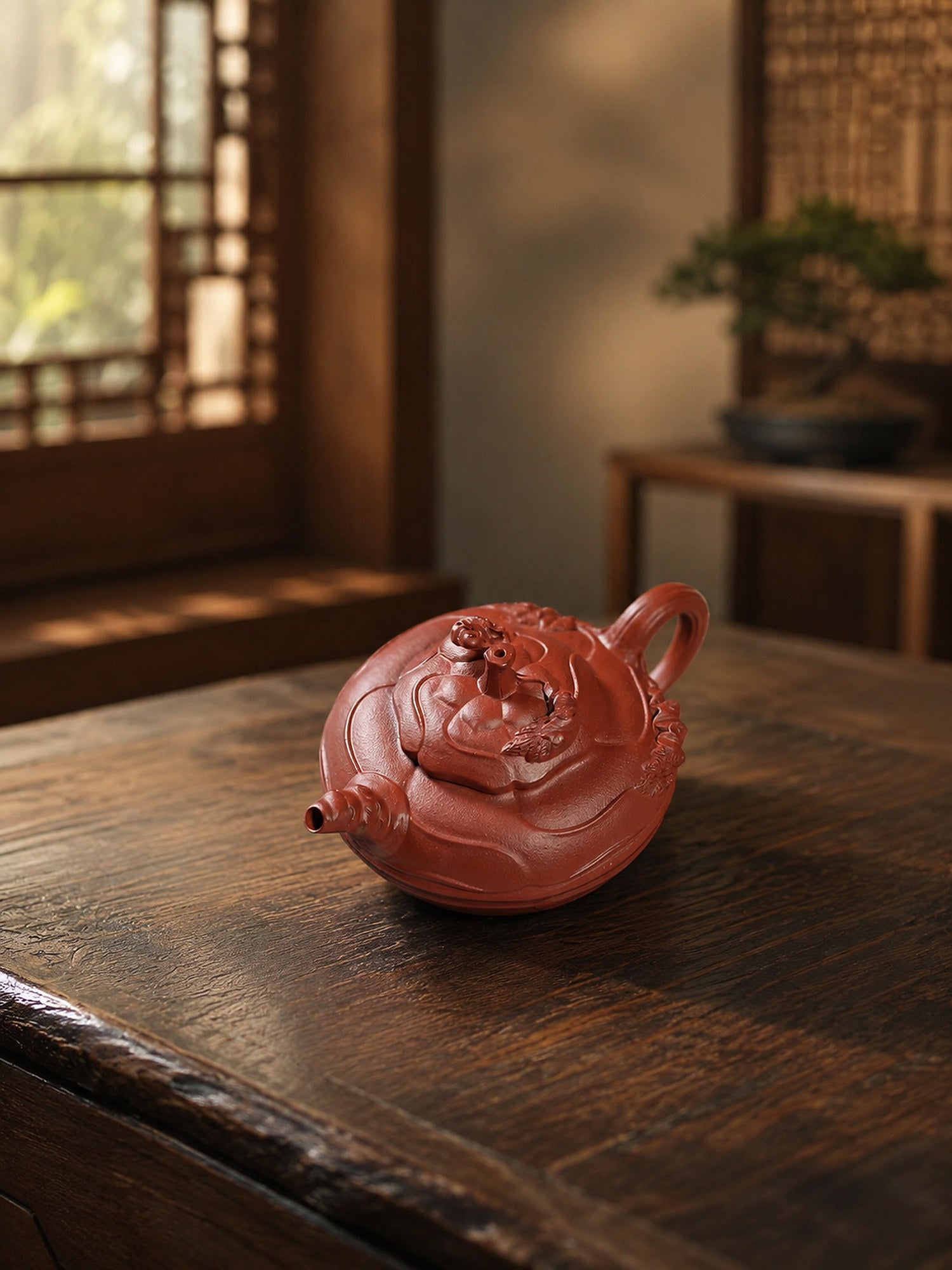 Feng Juan Kui Yixing Zisha Teapot – Zhuni Clay, 150ml