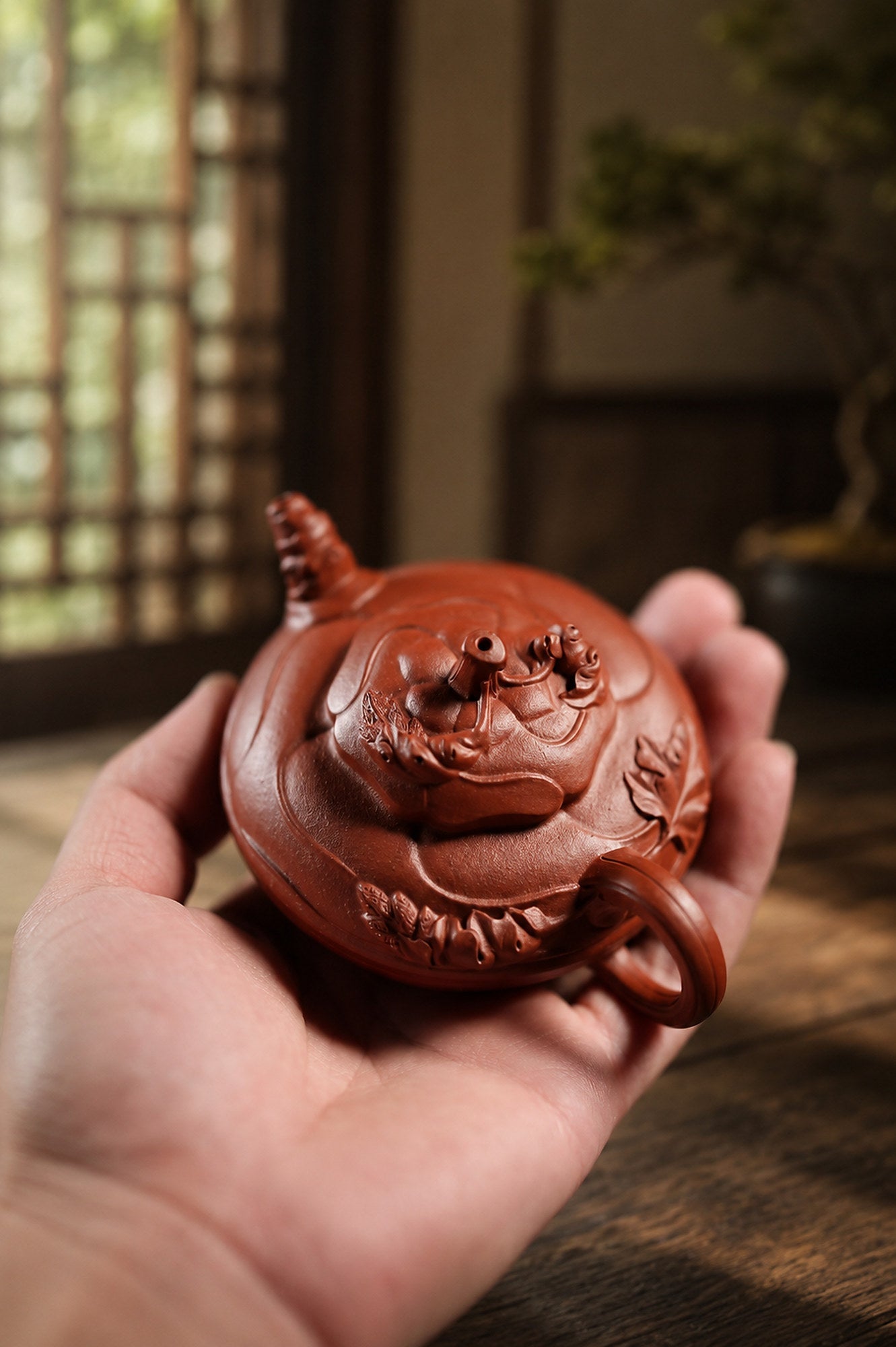 Feng Juan Kui Yixing Zisha Teapot – Zhuni Clay, 150ml