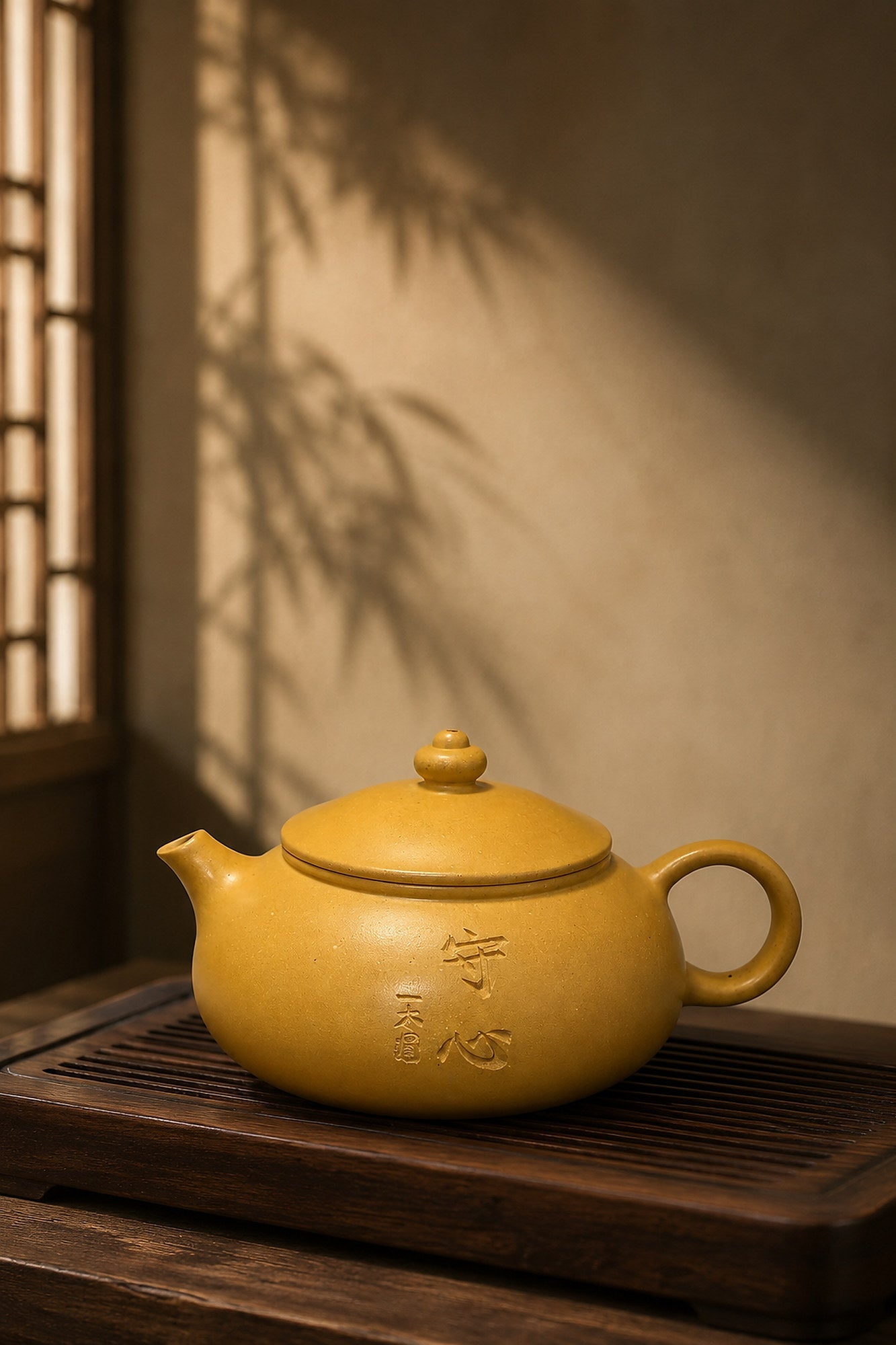 Han Jiang Yixing Zisha Teapot – Golden Duanni Clay, 110ml