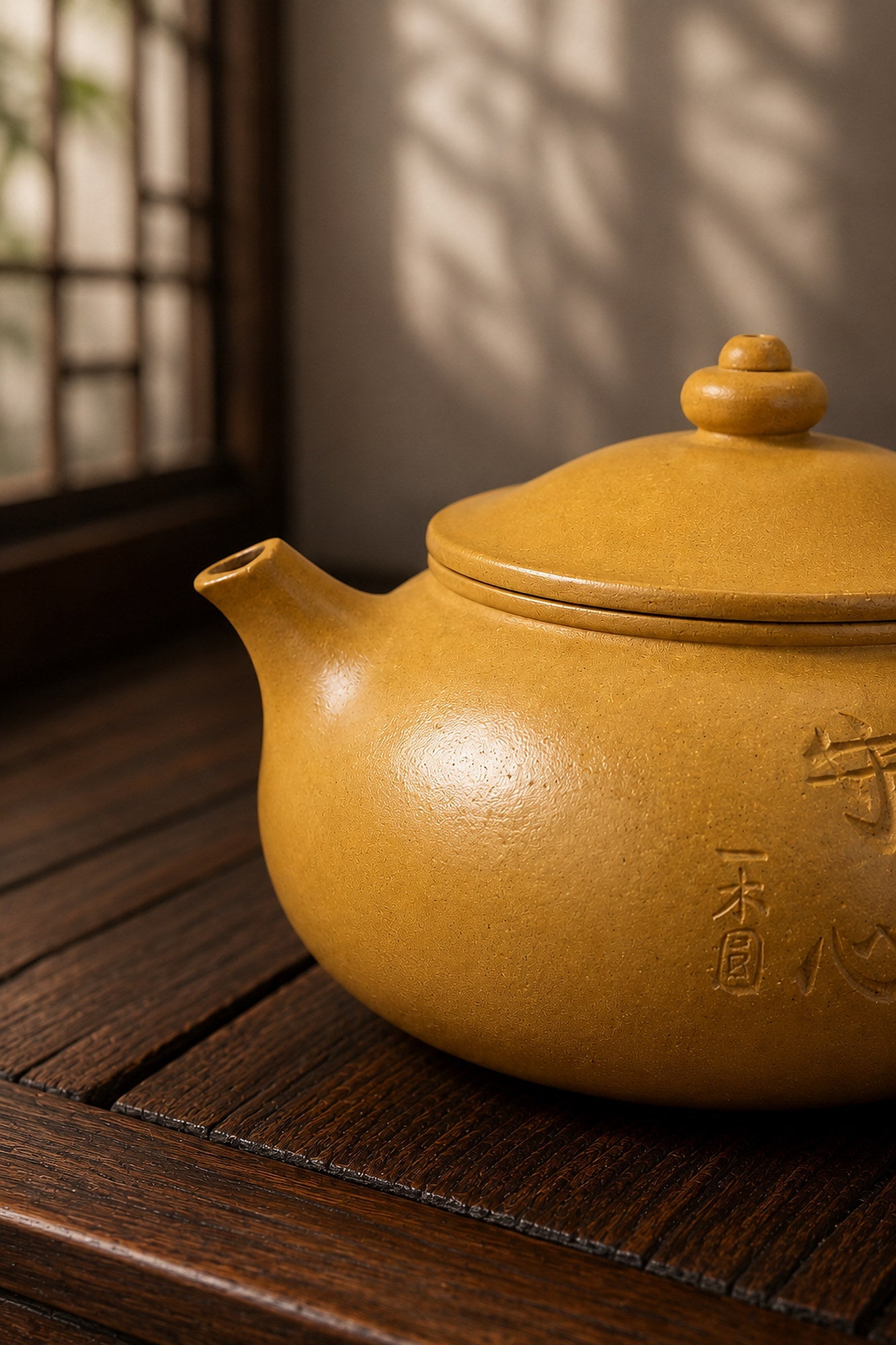 Han Jiang Yixing Zisha Teapot – Golden Duanni Clay, 110ml
