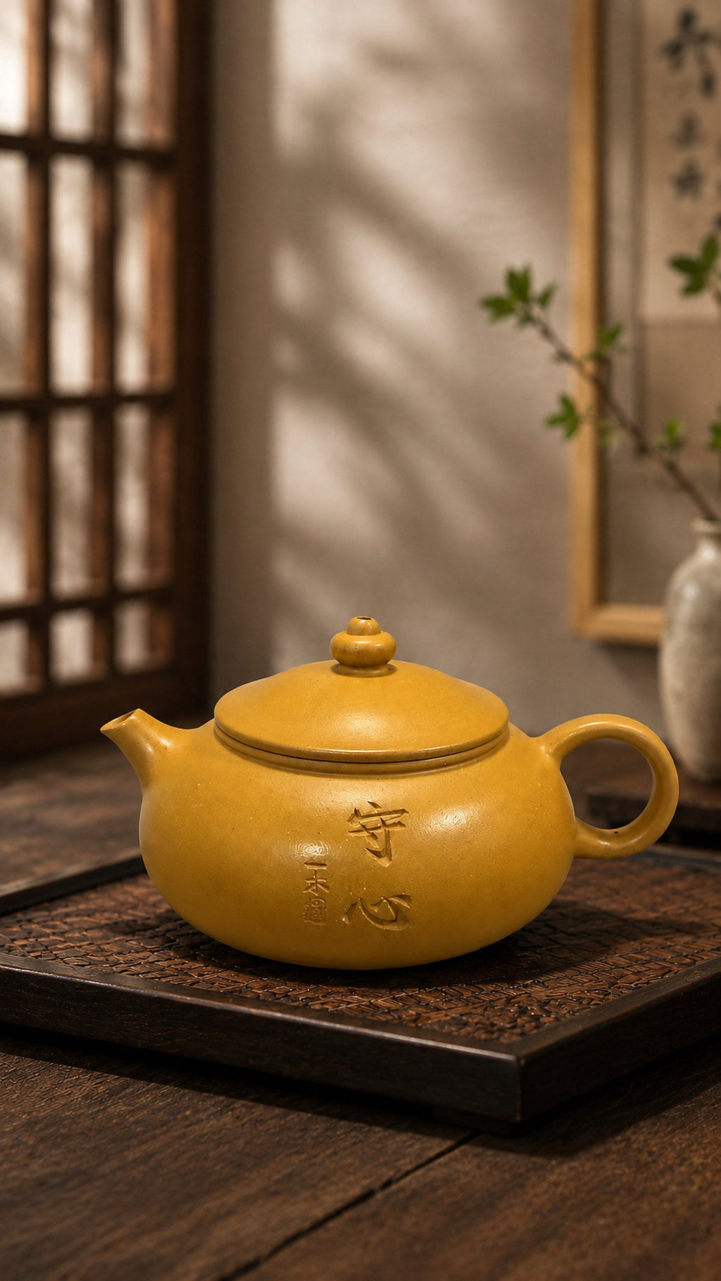 Han Jiang Yixing Zisha Teapot – Golden Duanni Clay, 110ml