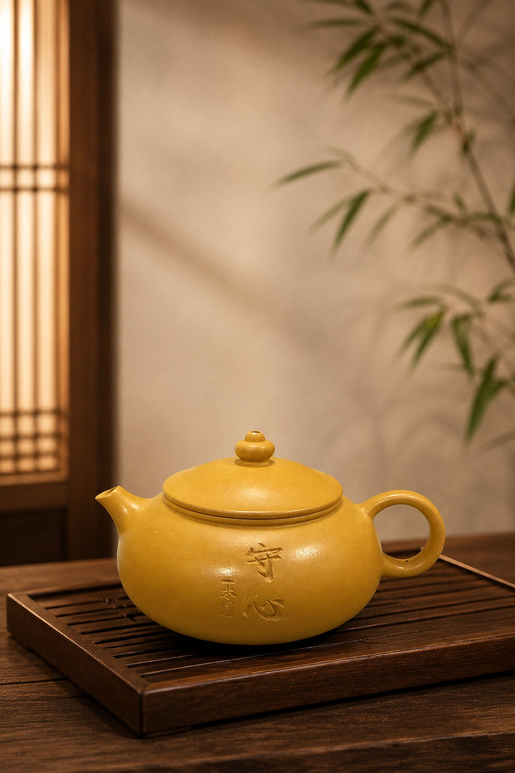 Han Jiang Yixing Zisha Teapot – Golden Duanni Clay, 110ml