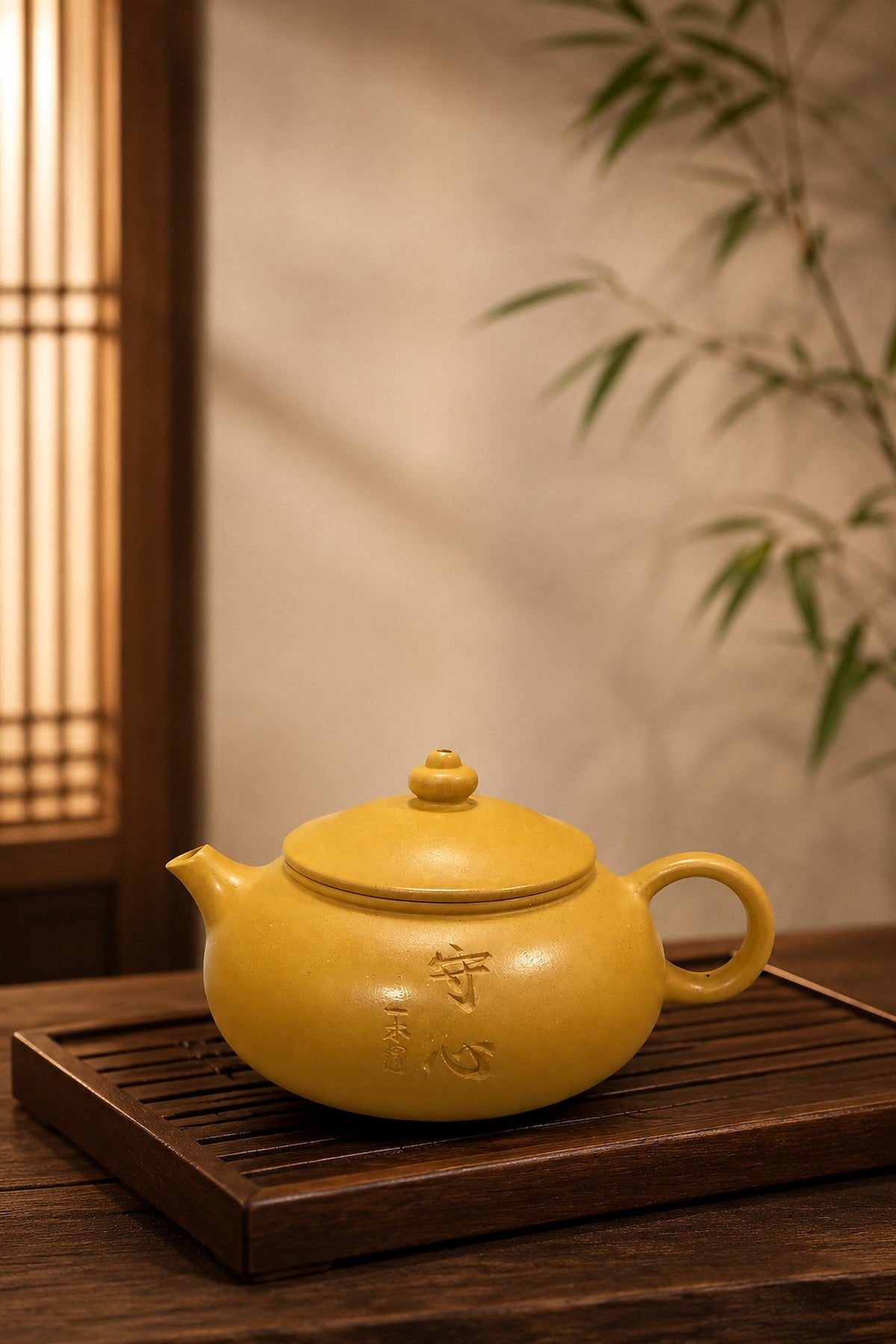 Han Jiang Yixing Zisha Teapot – Golden Duanni Clay, 110ml