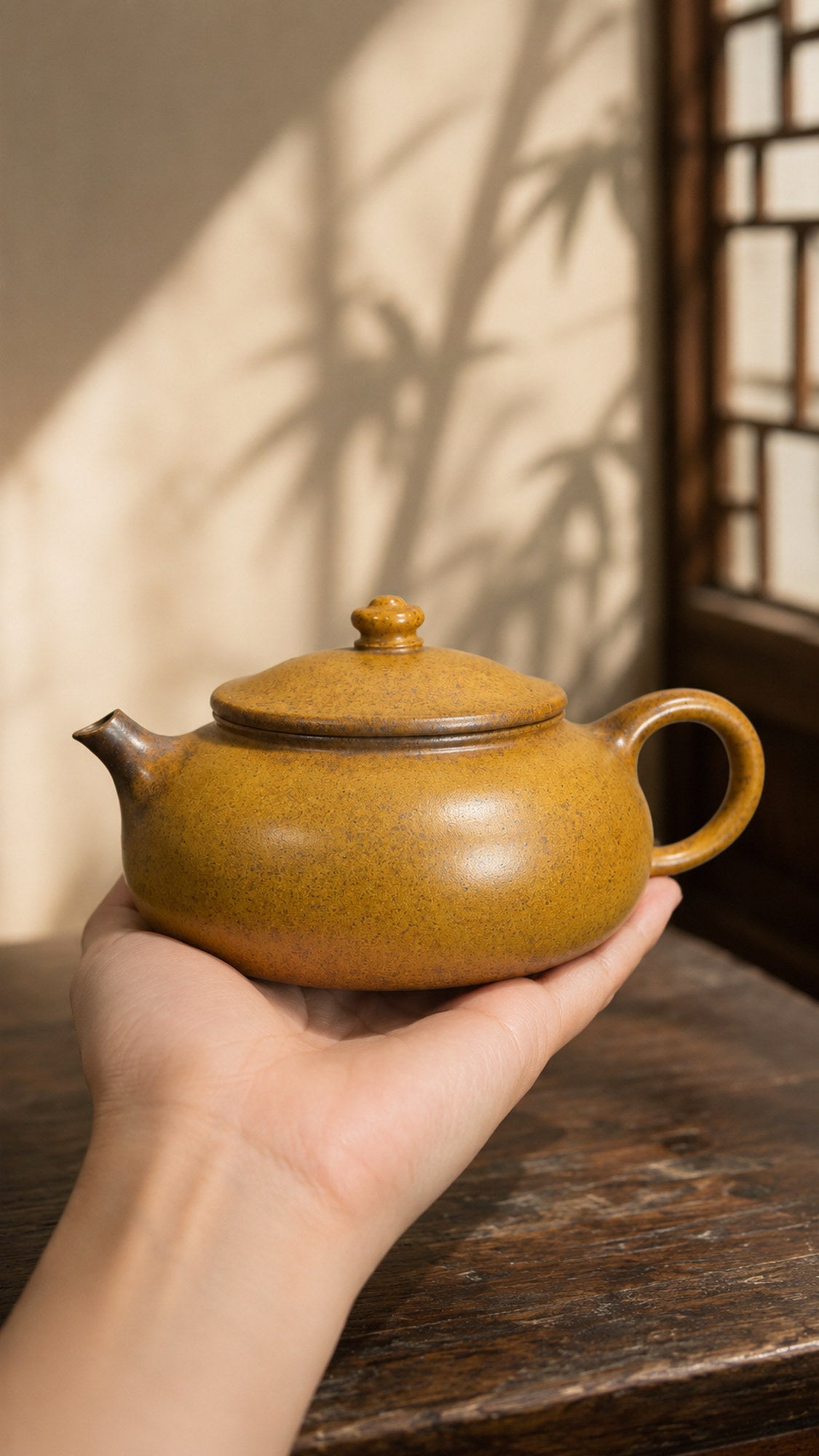 Han Jiang Yixing Zisha Teapot – Golden Duanni Clay, 200ml