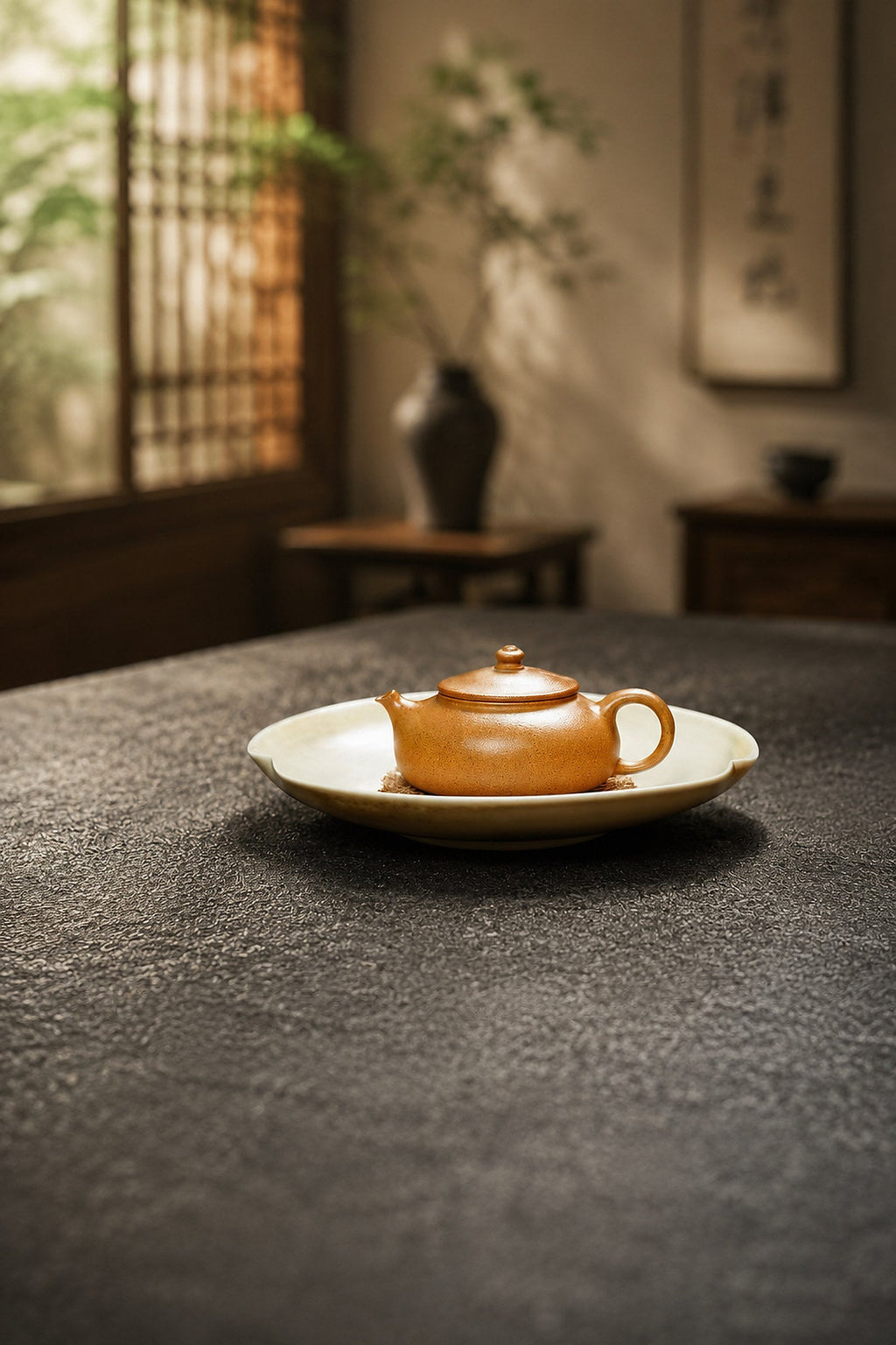 Handmade Han Jiang Yixing Zisha Teapot – Golden Duanni Clay, 60ml