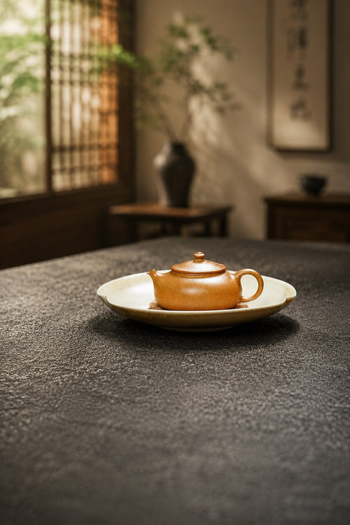 Handmade Han Jiang Yixing Zisha Teapot – Golden Duanni Clay, 60ml