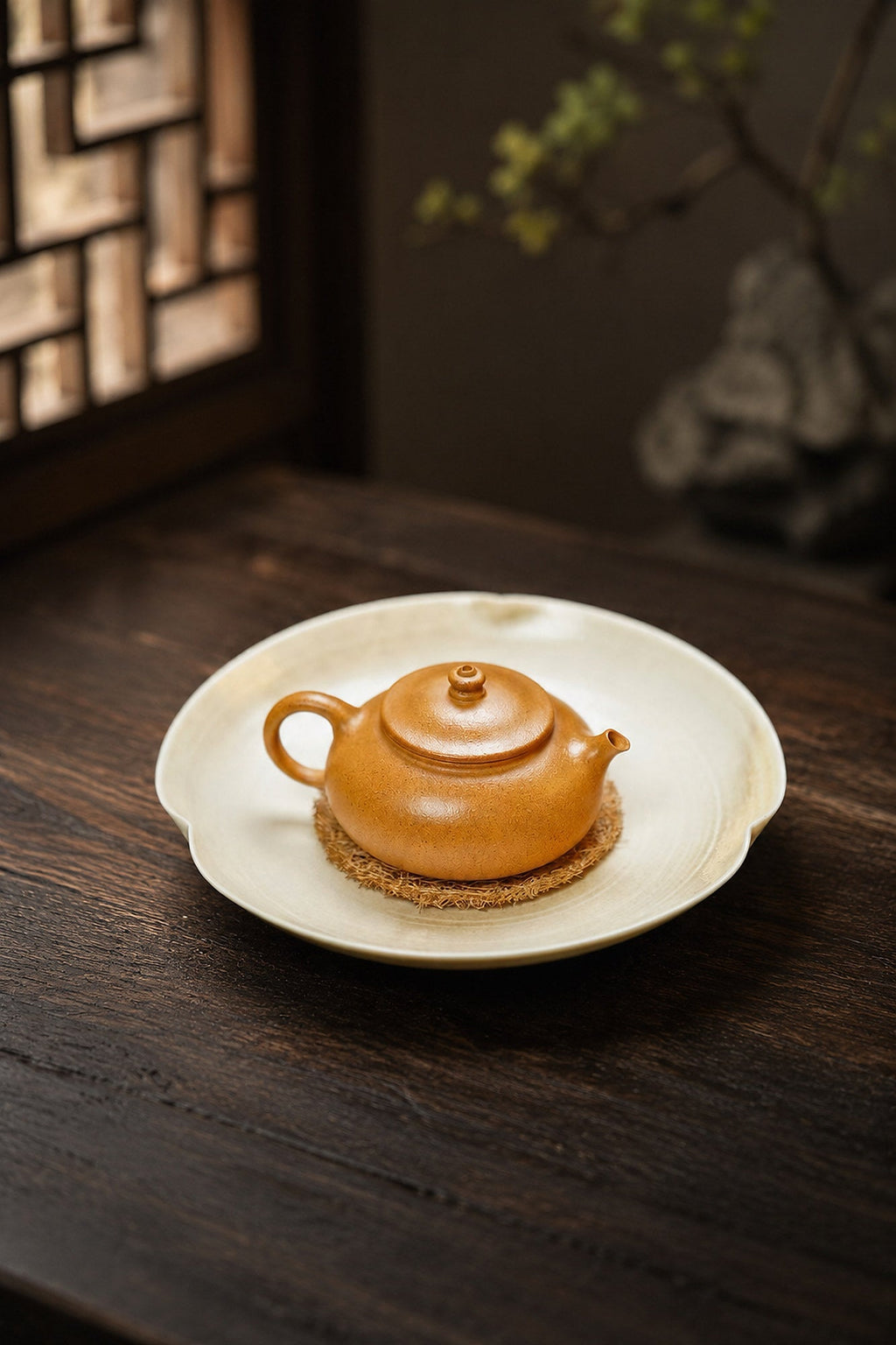 Handmade Han Jiang Yixing Zisha Teapot – Golden Duanni Clay, 60ml
