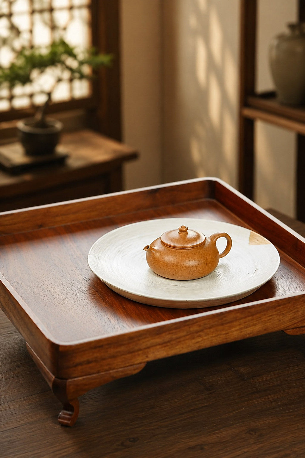 Handmade Han Jiang Yixing Zisha Teapot – Golden Duanni Clay, 60ml