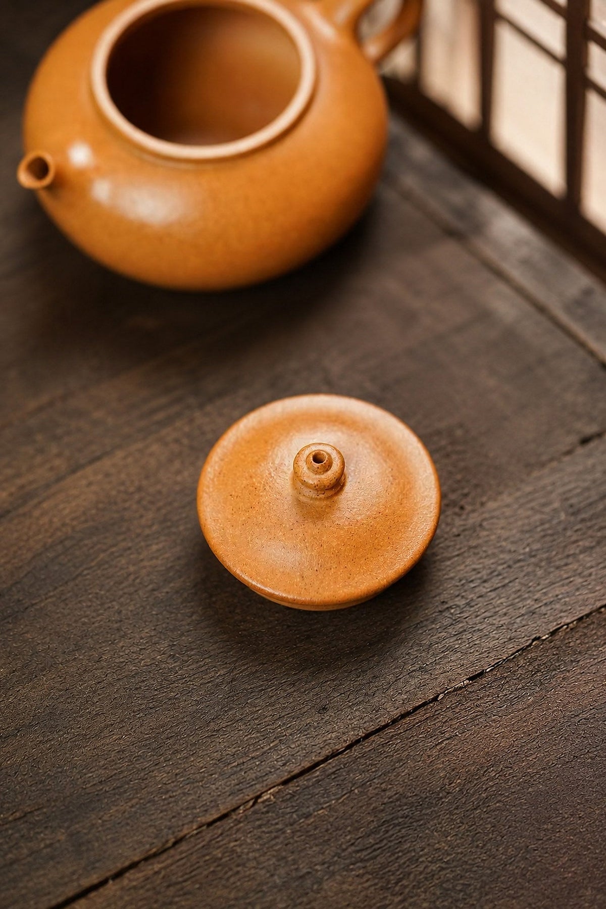 Handmade Han Jiang Yixing Zisha Teapot – Golden Duanni Clay, 60ml