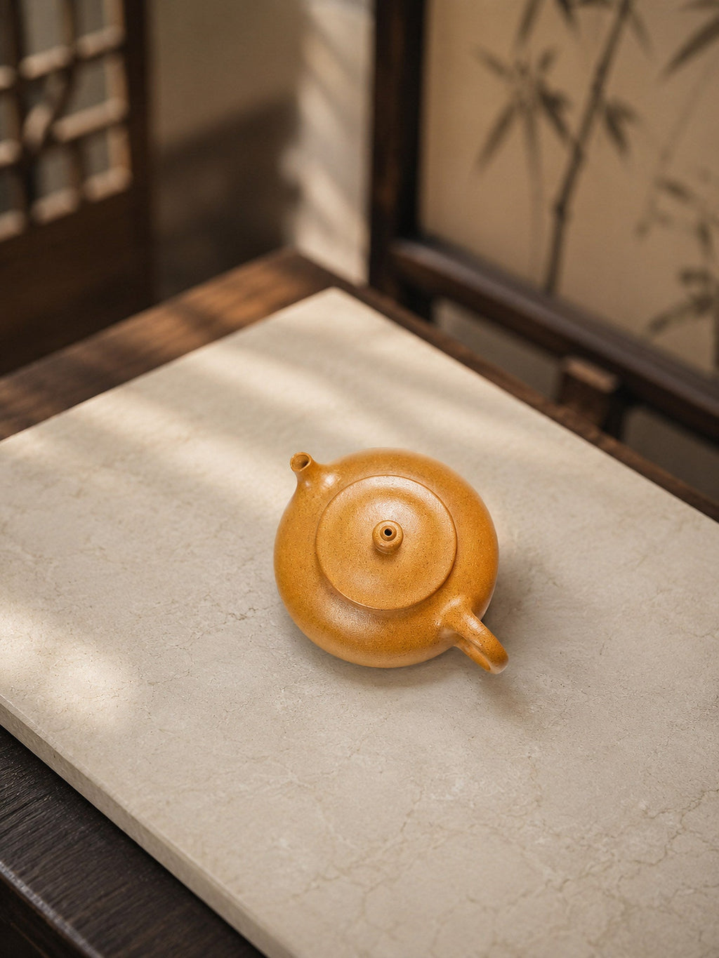 Handmade Han Jiang Yixing Zisha Teapot – Golden Duanni Clay, 60ml