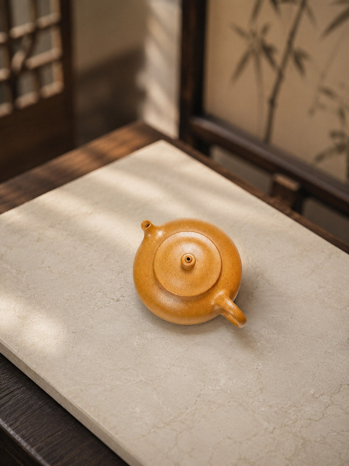 Handmade Han Jiang Yixing Zisha Teapot – Golden Duanni Clay, 60ml
