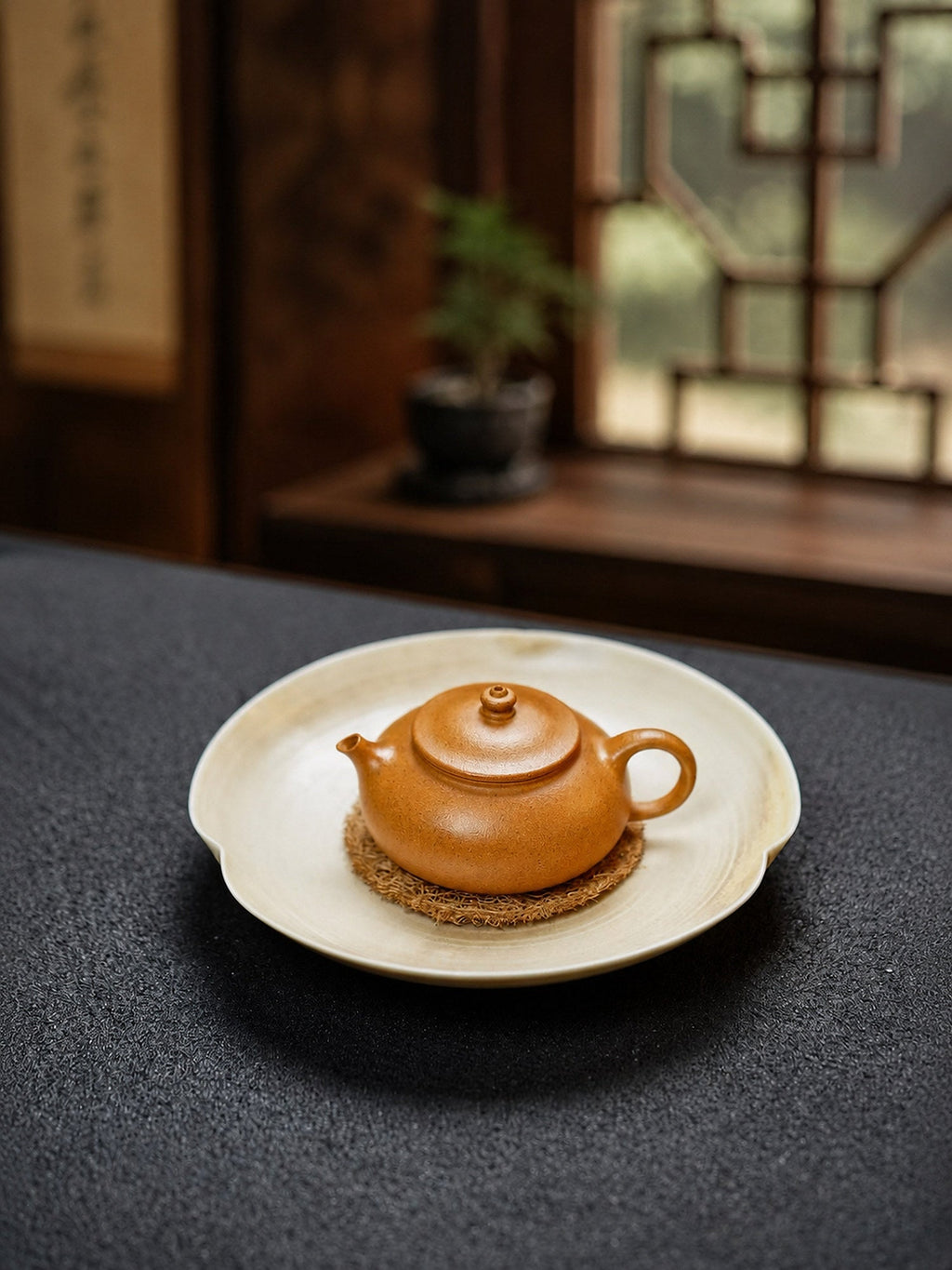 Handmade Han Jiang Yixing Zisha Teapot – Golden Duanni Clay, 60ml
