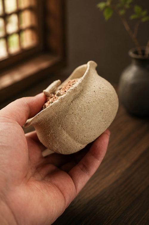 Handmade Hand-Grip Form Yixing Zisha Teapot – Baiyu Duanni Clay, 180ml