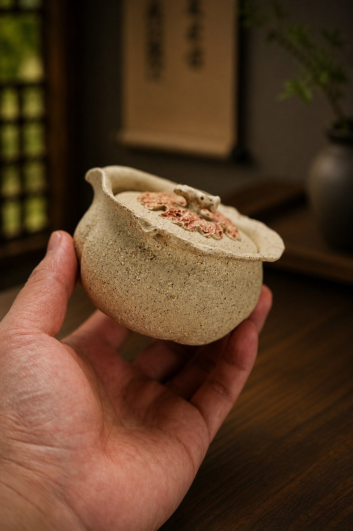 Handmade Hand-Grip Form Yixing Zisha Teapot – Baiyu Duanni Clay, 180ml