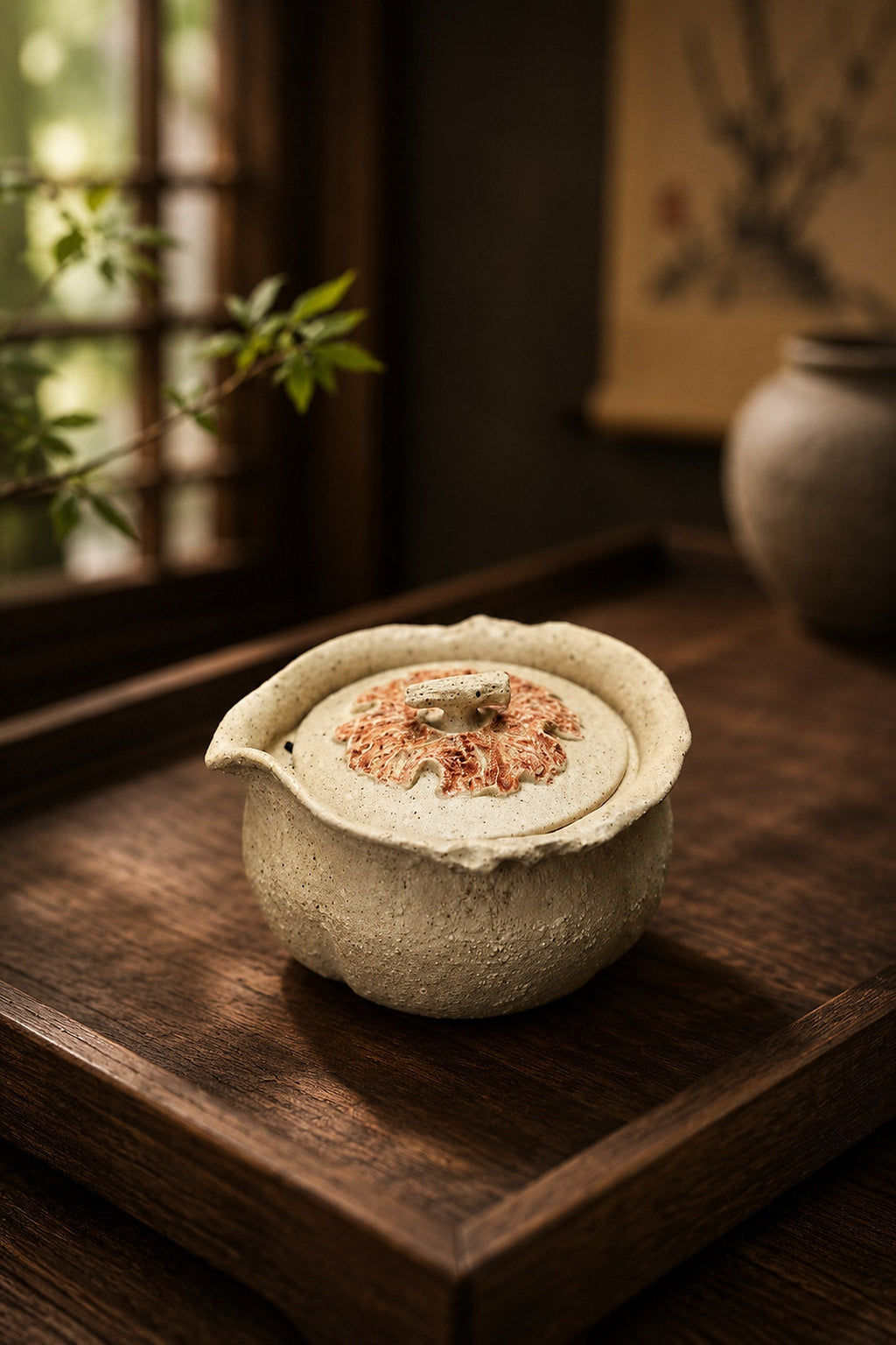 Handmade Hand-Grip Form Yixing Zisha Teapot – Baiyu Duanni Clay, 180ml