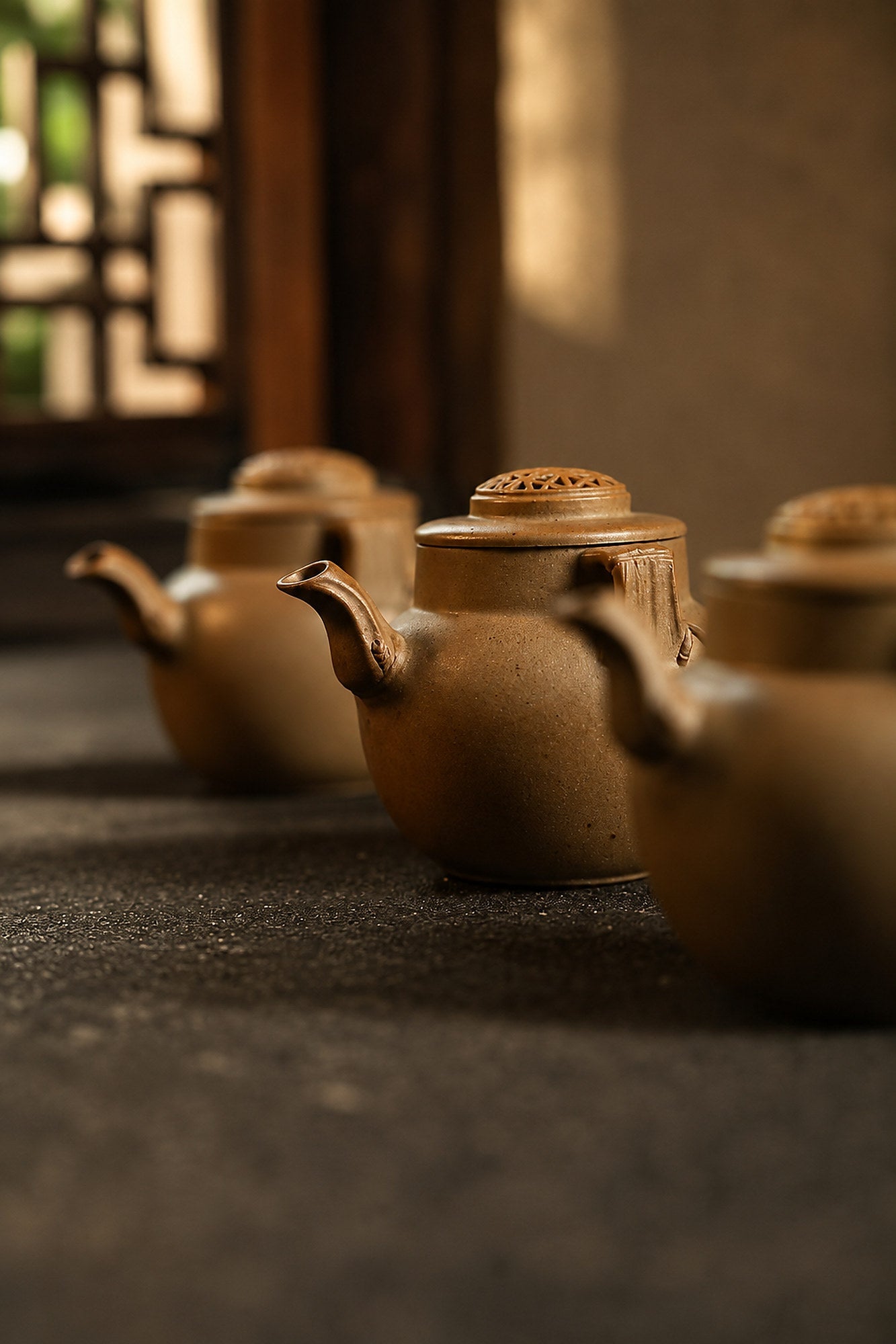 Hand-Grip Form Yixing Zisha Teapot – Golden Duanni Clay, 100ml