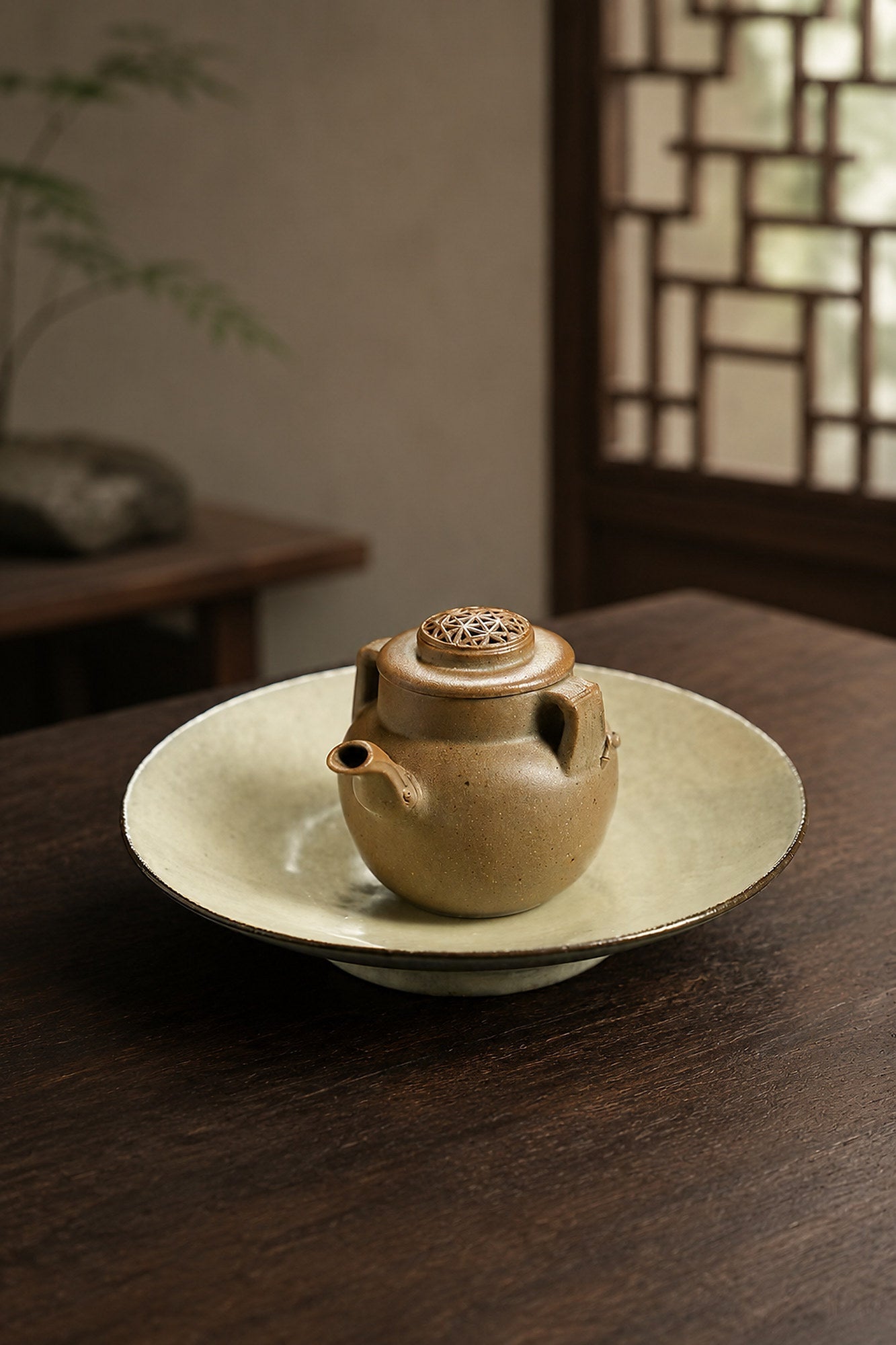Hand-Grip Form Yixing Zisha Teapot – Golden Duanni Clay, 100ml