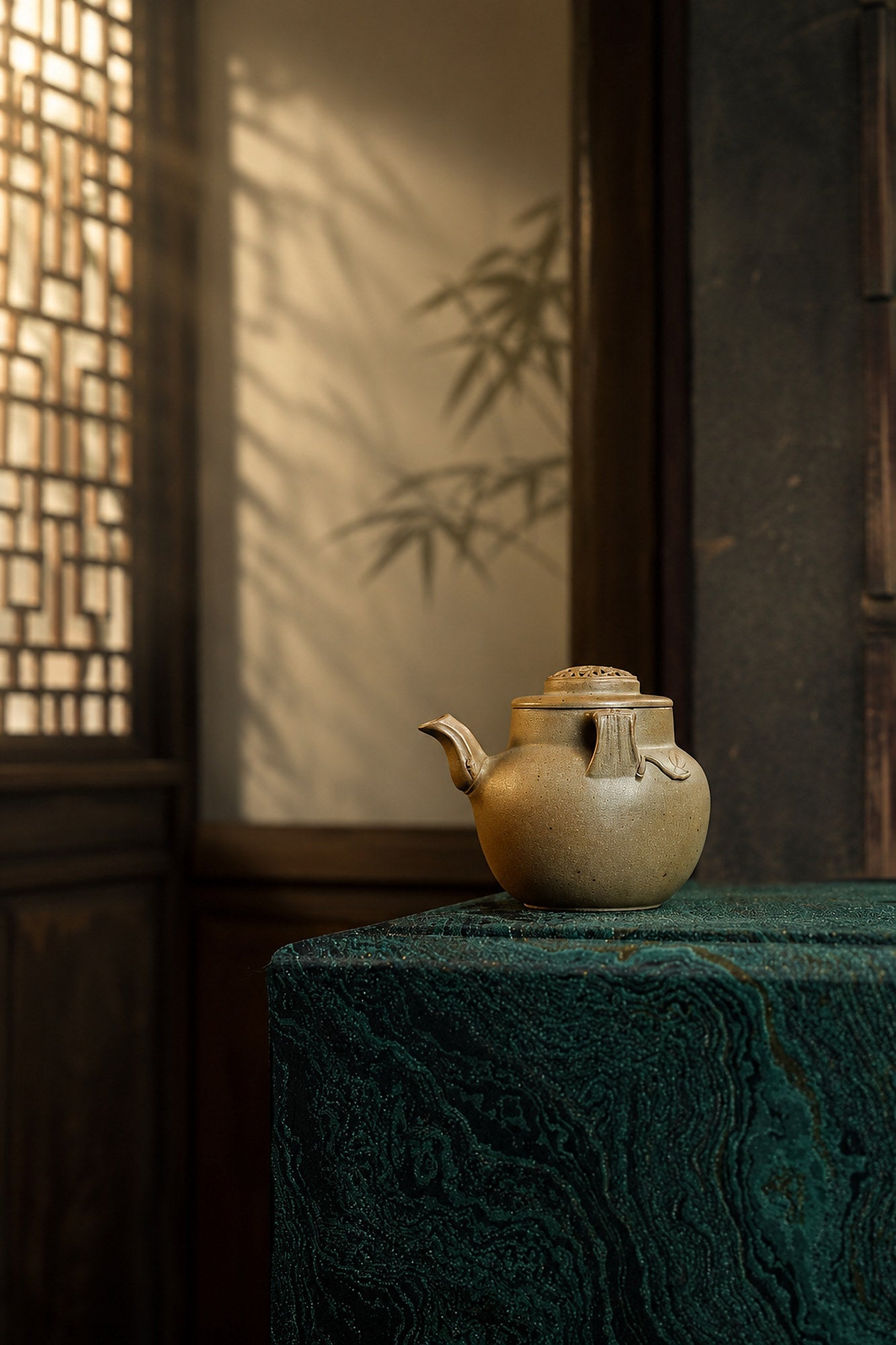 Hand-Grip Form Yixing Zisha Teapot – Golden Duanni Clay, 100ml