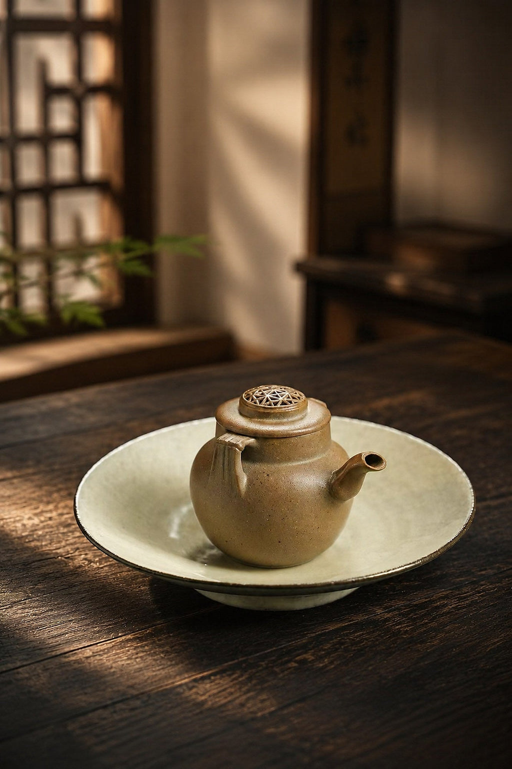 Hand-Grip Form Yixing Zisha Teapot – Golden Duanni Clay, 100ml