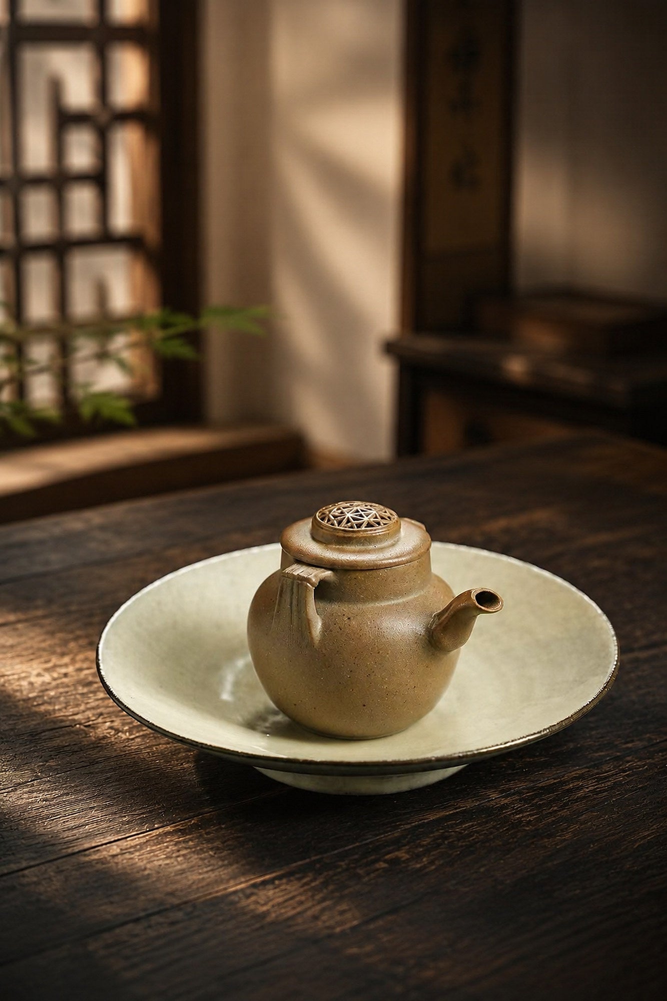 Hand-Grip Form Yixing Zisha Teapot – Golden Duanni Clay, 100ml