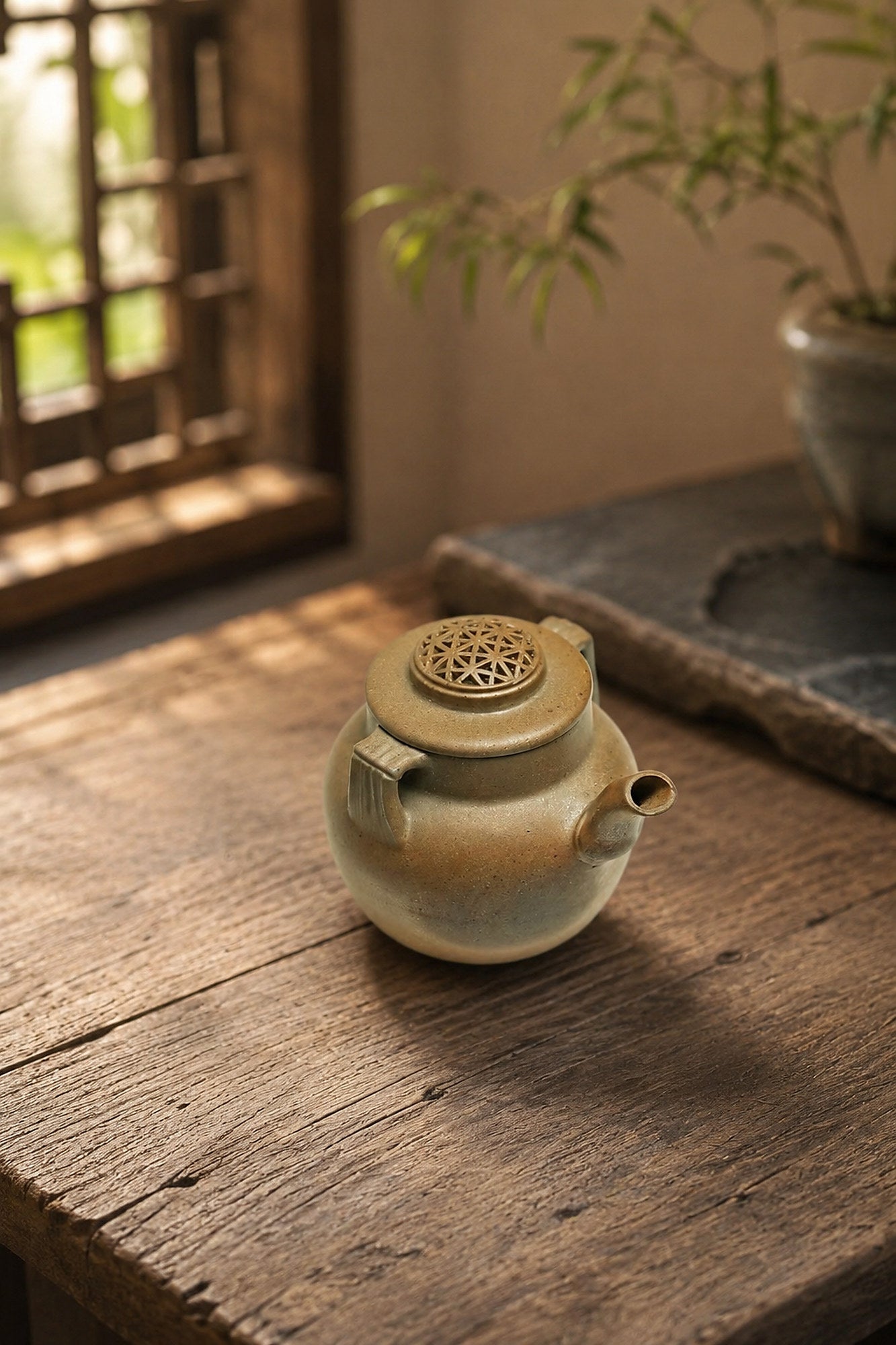 Hand-Grip Form Yixing Zisha Teapot – Golden Duanni Clay, 100ml