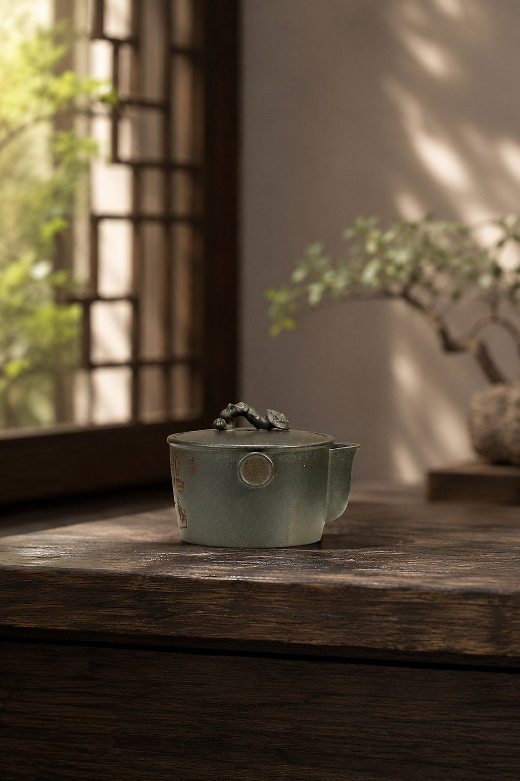 Hand-Grip Form Yixing Zisha Teapot – Golden Duanni Clay, 130ml