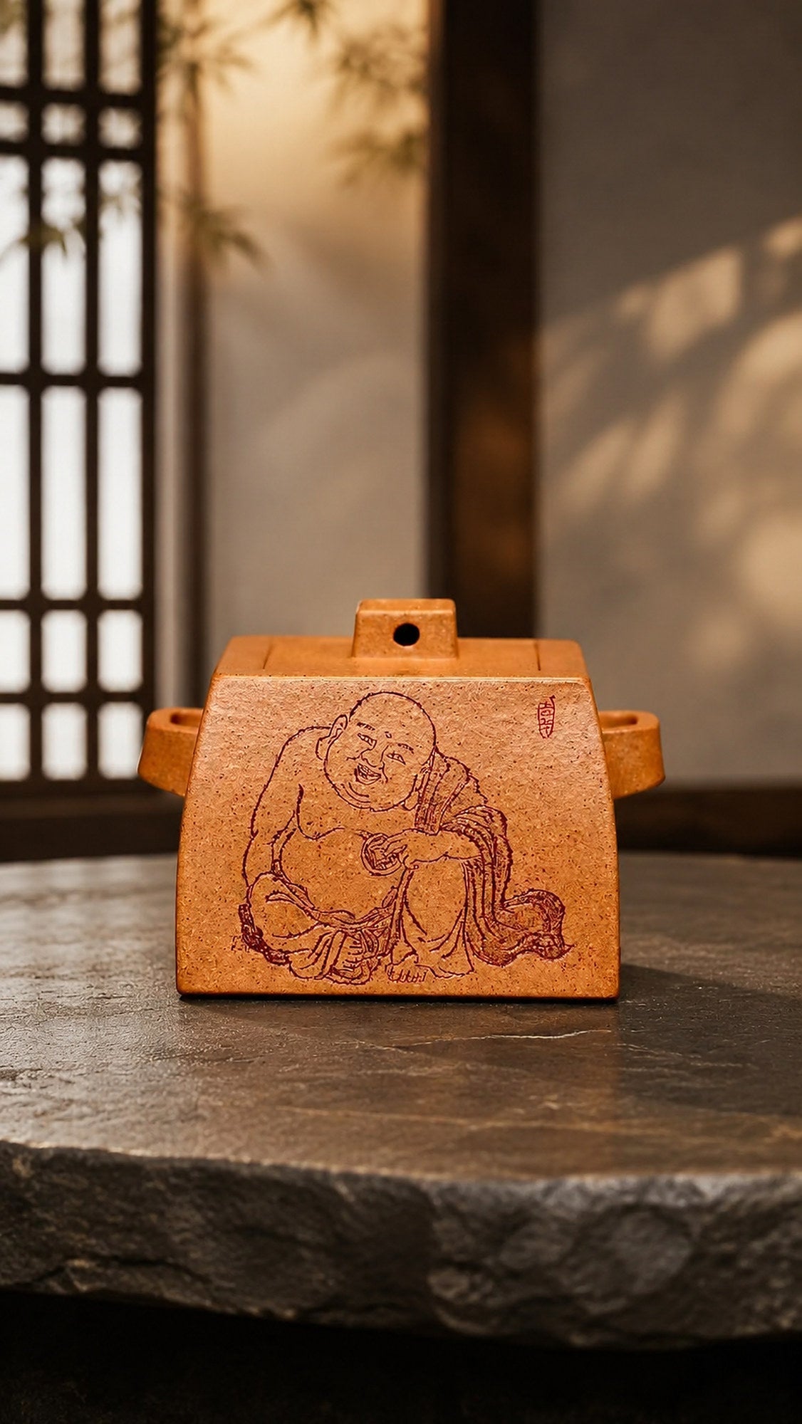 Hand-Grip Form Yixing Zisha Teapot – Golden Duanni Clay, 110ml