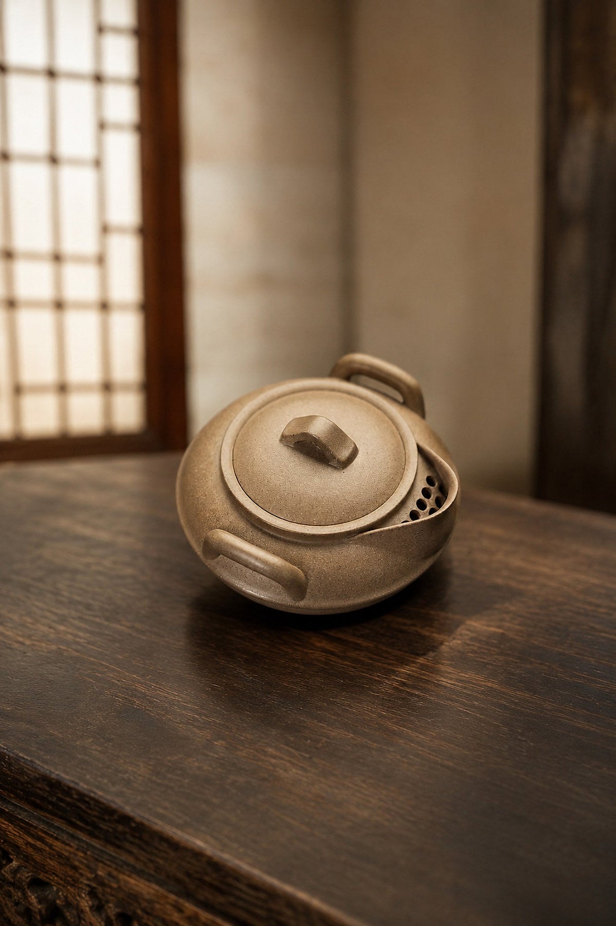 Handmade Hand-Grip Form Yixing Zisha Teapot – Songhua Duanni Clay, 140ml