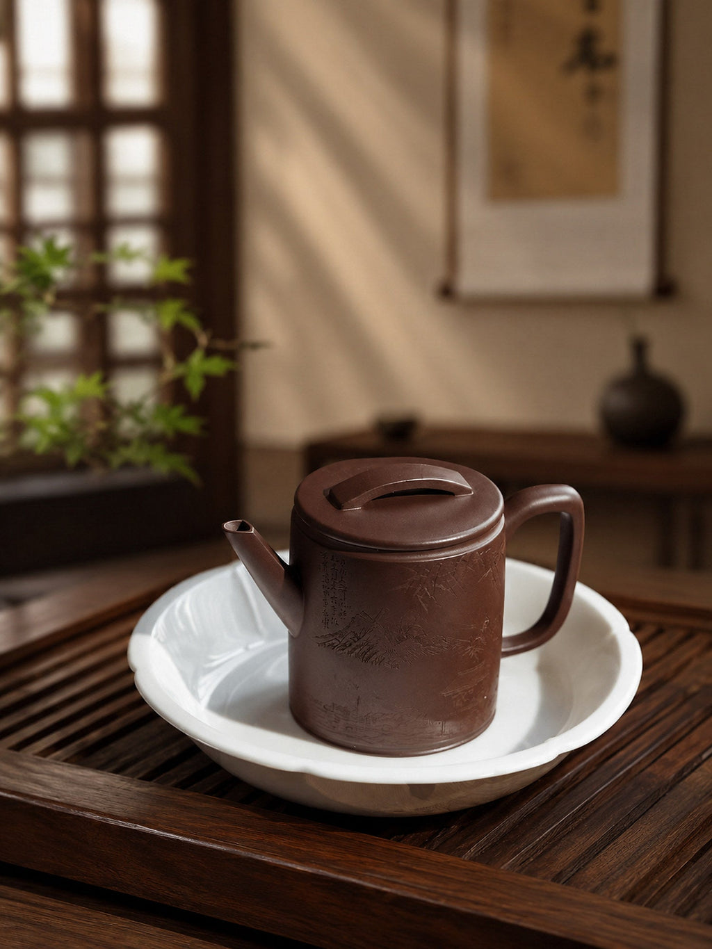 Hanwa Yixing Zisha Teapot – Aged Zini Clay, 150ml