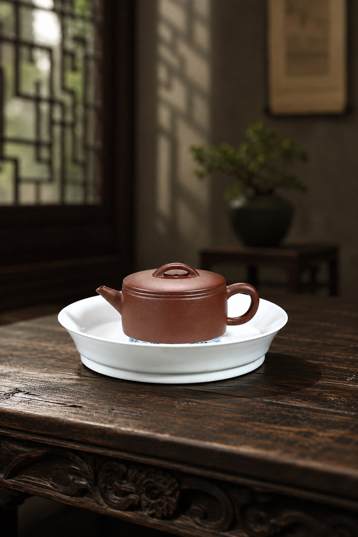 Handmade Hanwa Yixing Zisha Teapot – Dicaoqing Zini Clay, 110ml