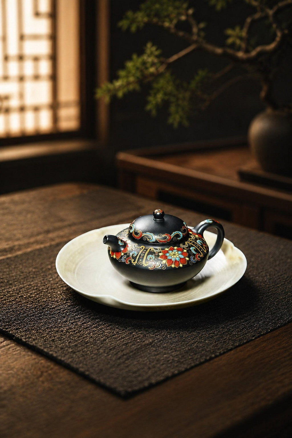 He Huan Yixing Zisha Teapot – Aged Zini Clay, 130ml