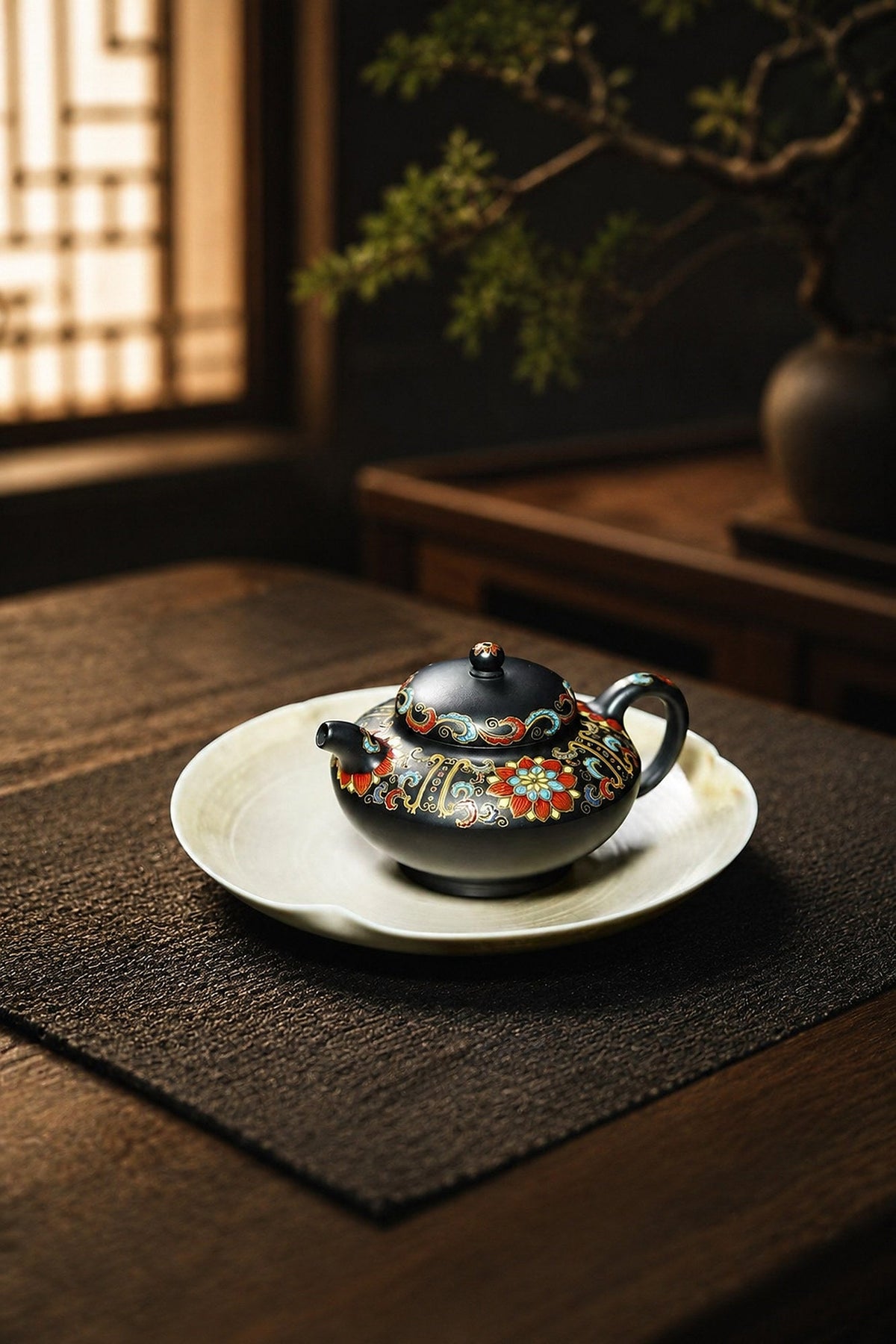 He Huan Yixing Zisha Teapot – Aged Zini Clay, 130ml