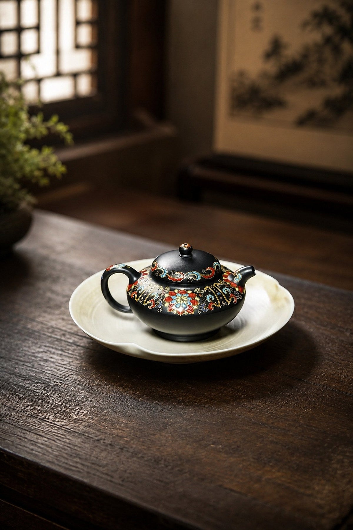 He Huan Yixing Zisha Teapot – Aged Zini Clay, 130ml