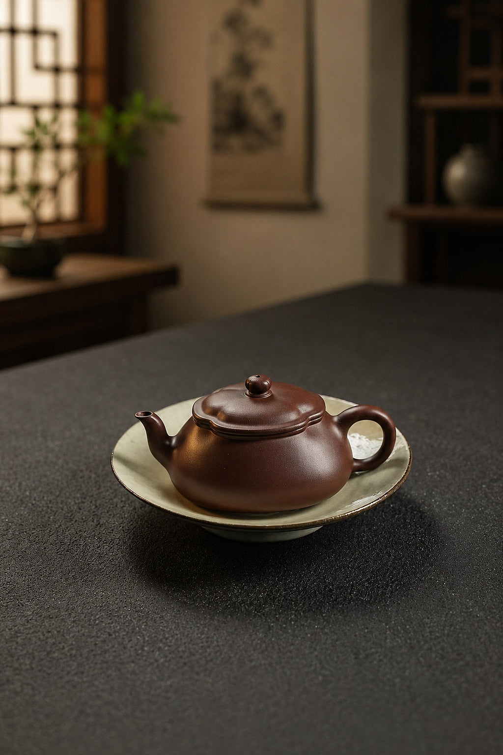 Handmade Hai Tang Yixing Zisha Teapot – Aged Zini Clay, 130ml