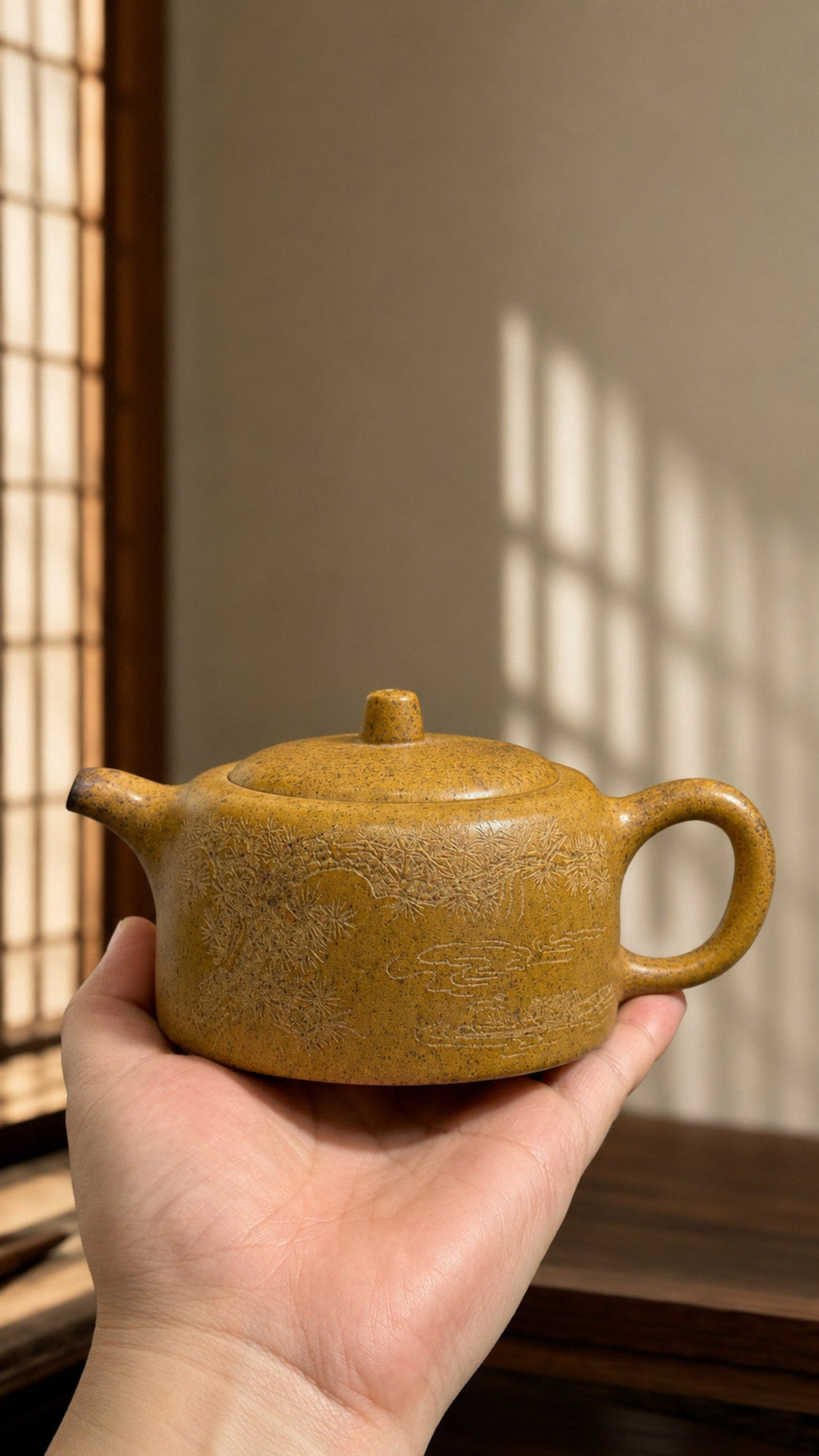 Jinglan Yixing Zisha Teapot – Golden Duanni Clay, 130ml