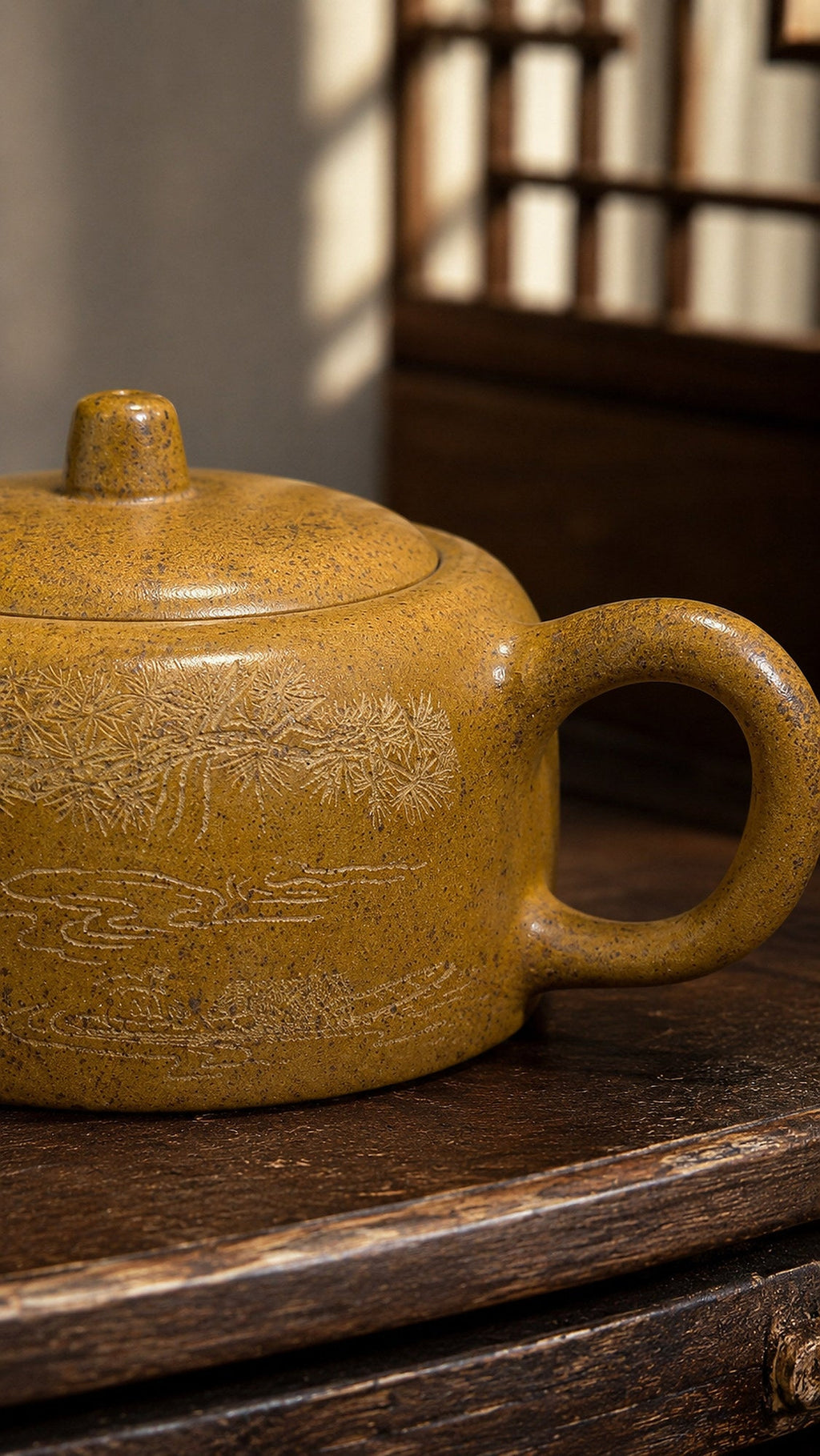 Jinglan Yixing Zisha Teapot – Golden Duanni Clay, 130ml