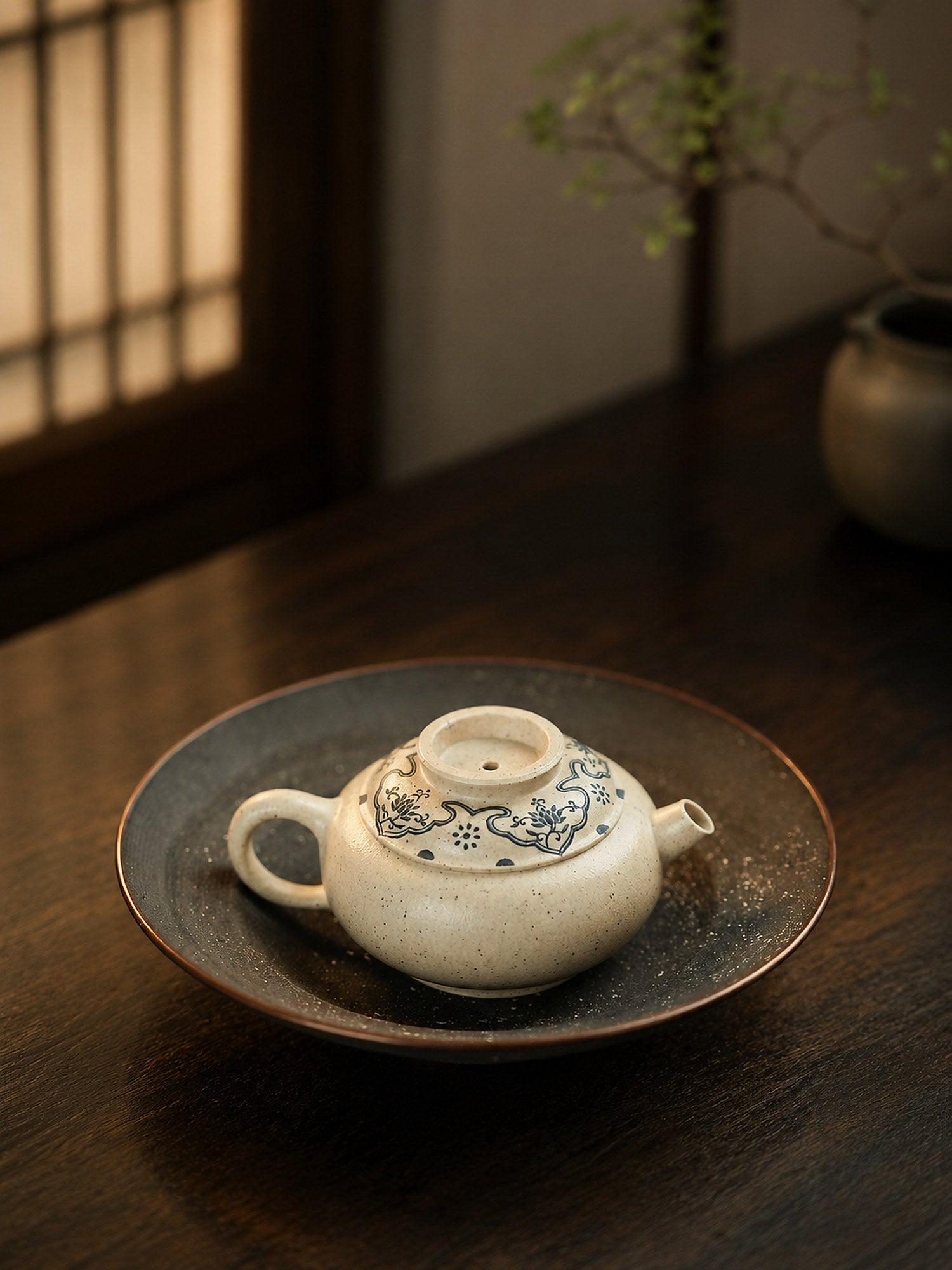 Fu Jia Ju Lun Yixing Zisha Teapot – Baiyu Duanni Clay, 85ml