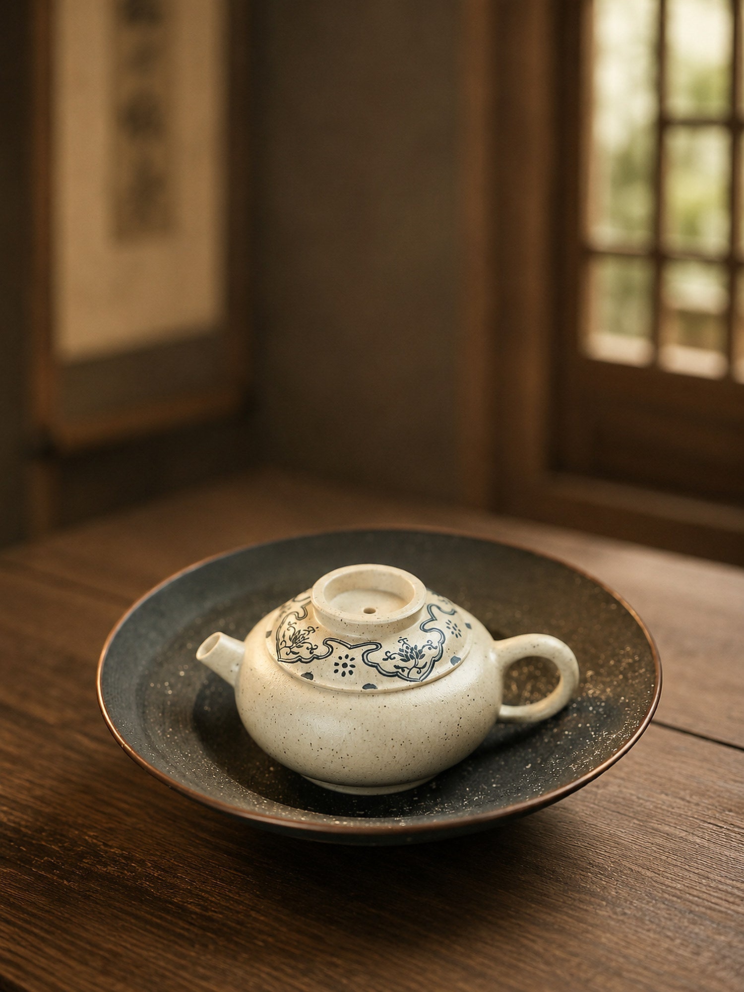 Fu Jia Ju Lun Yixing Zisha Teapot – Baiyu Duanni Clay, 85ml