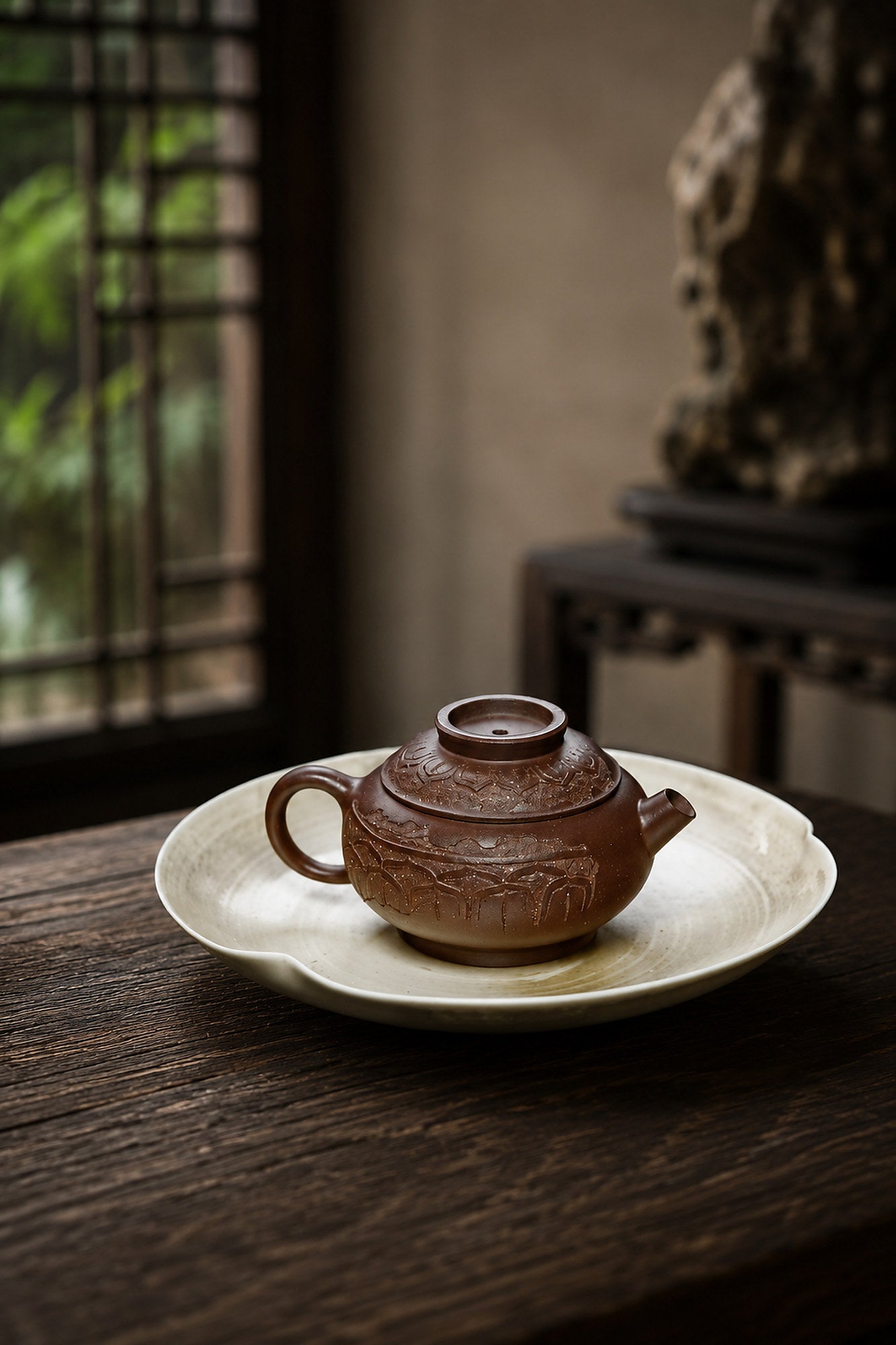Fu Jia Ju Lun Yixing Zisha Teapot – Dicaoqing Zini Clay, 85ml